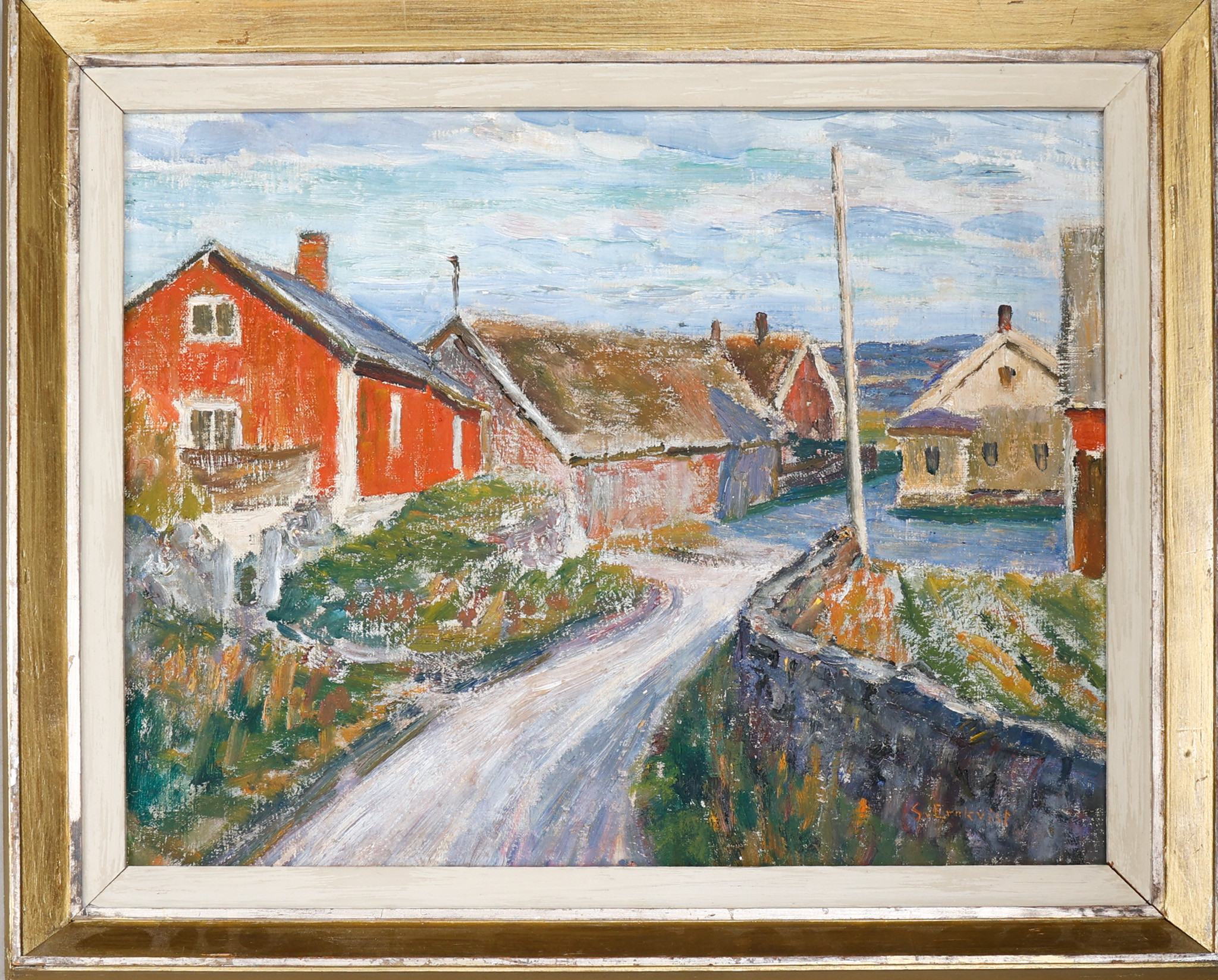 SVEN ERNKVIST. Olja på pannå, signerad.