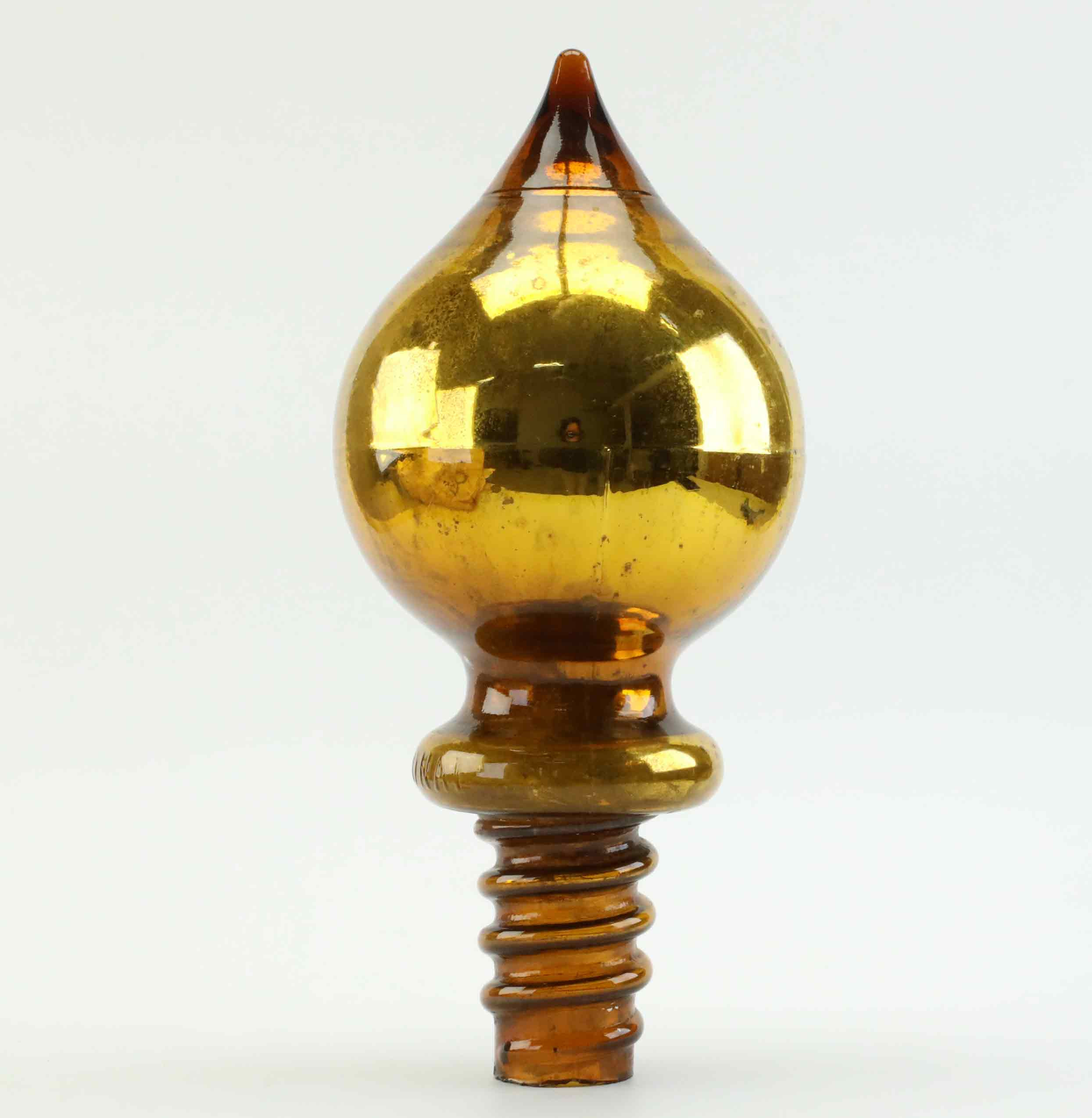 FLAGGSTÅNGSKNOPP, glas, "Nationalkulan", National, Fåglaviks glasbruk, 1900-talets början.