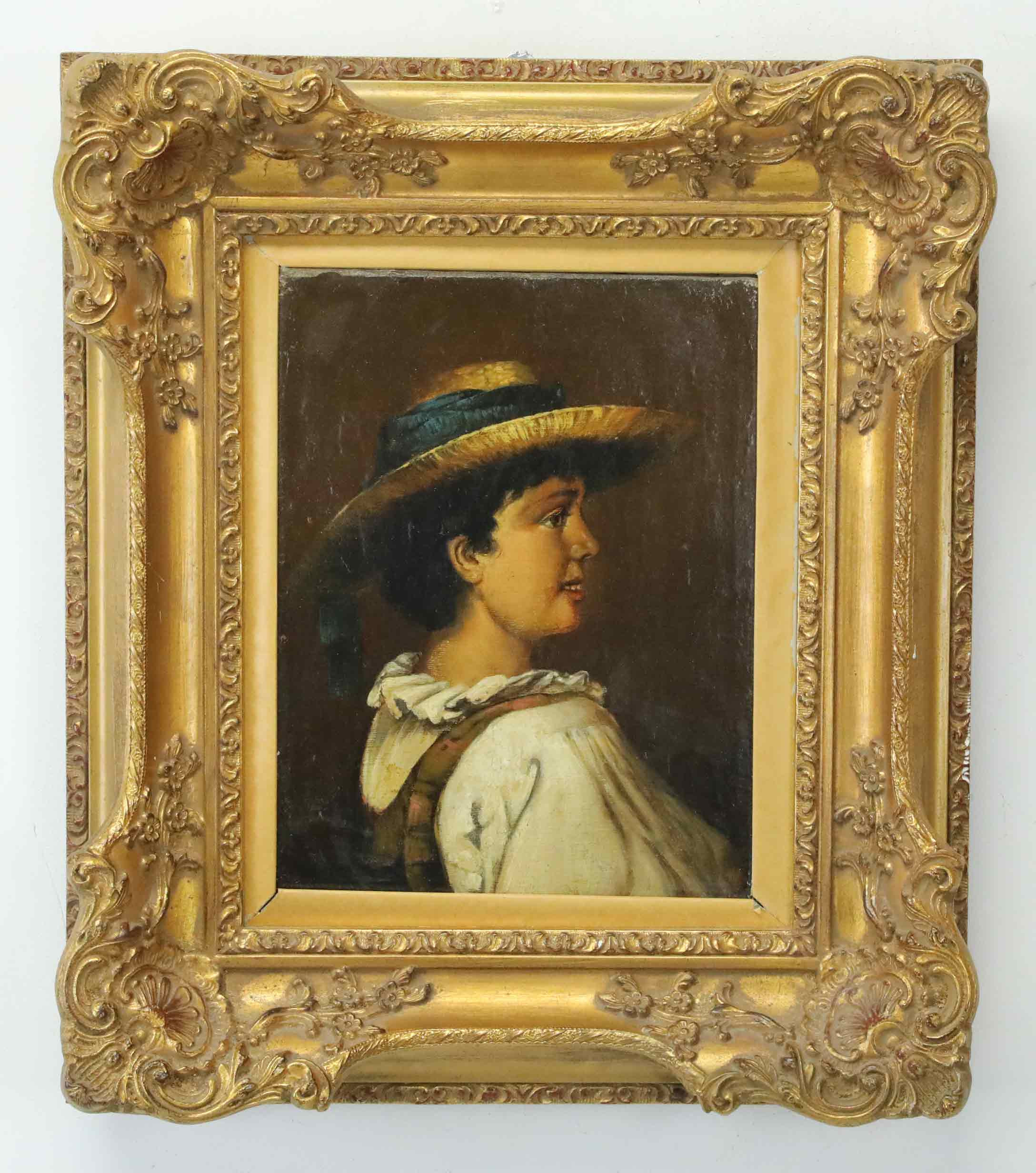 OKÄND KONSTNÄR. olja på duk, porträtt, signerad Gottfried Matthias, 1800-tal.