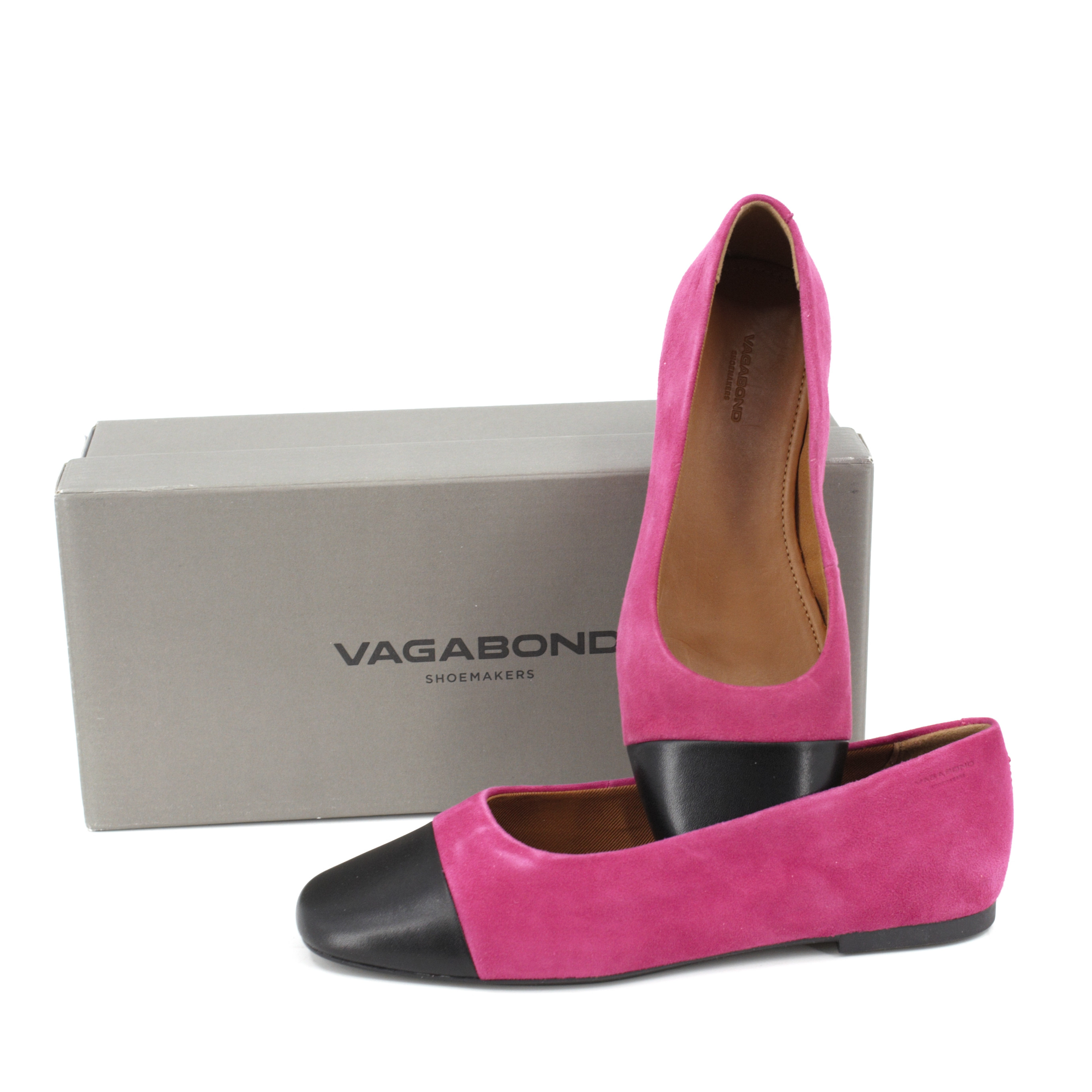 SKOR, ballerina, dam, stl 36, mocka, skinn, Vagabond.
