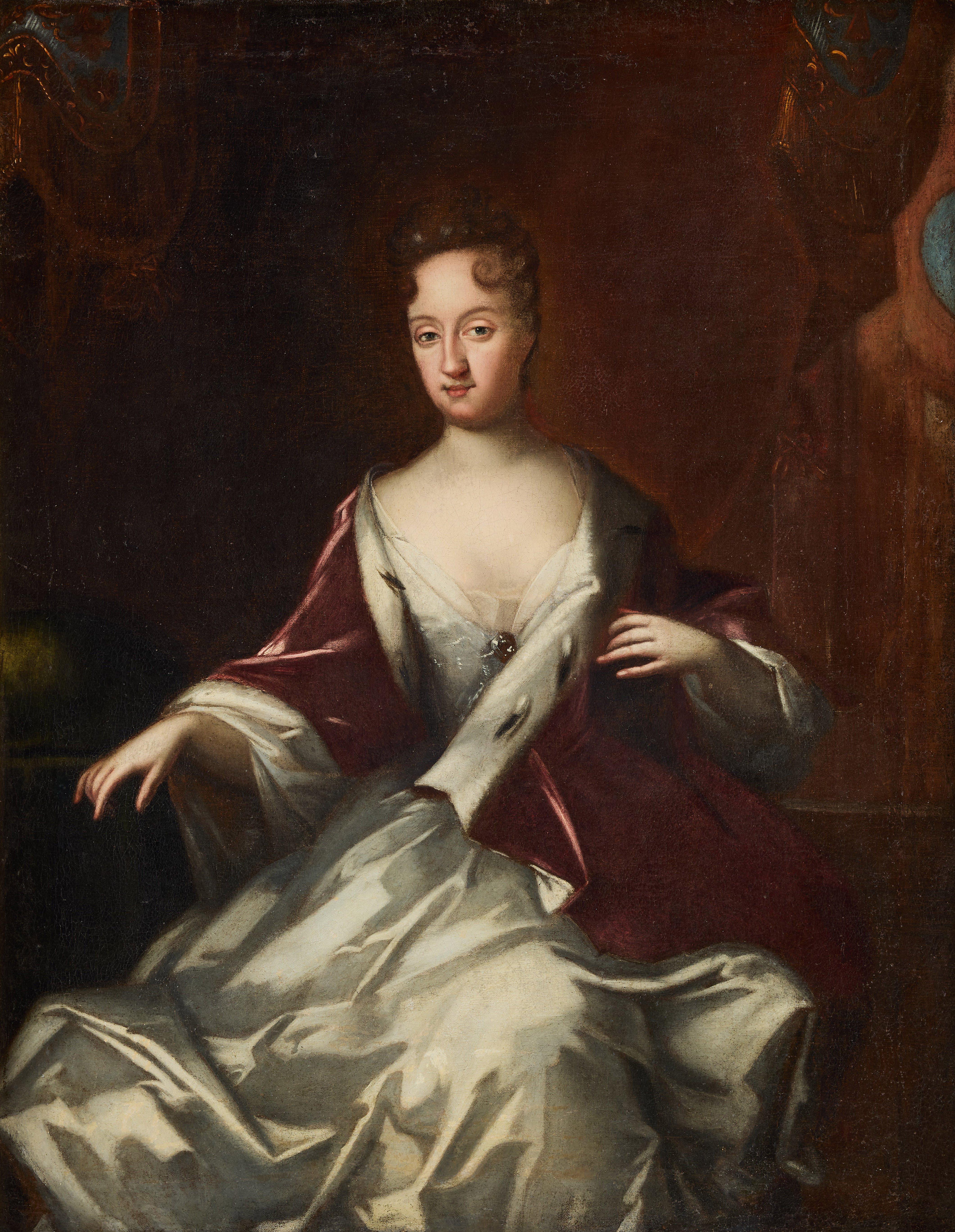 DAVID VON KRAFFT (1655-1724). Hans krets. Porträtt föreställande drottning Ulrika Eleonora d.y. (1688-1741).
