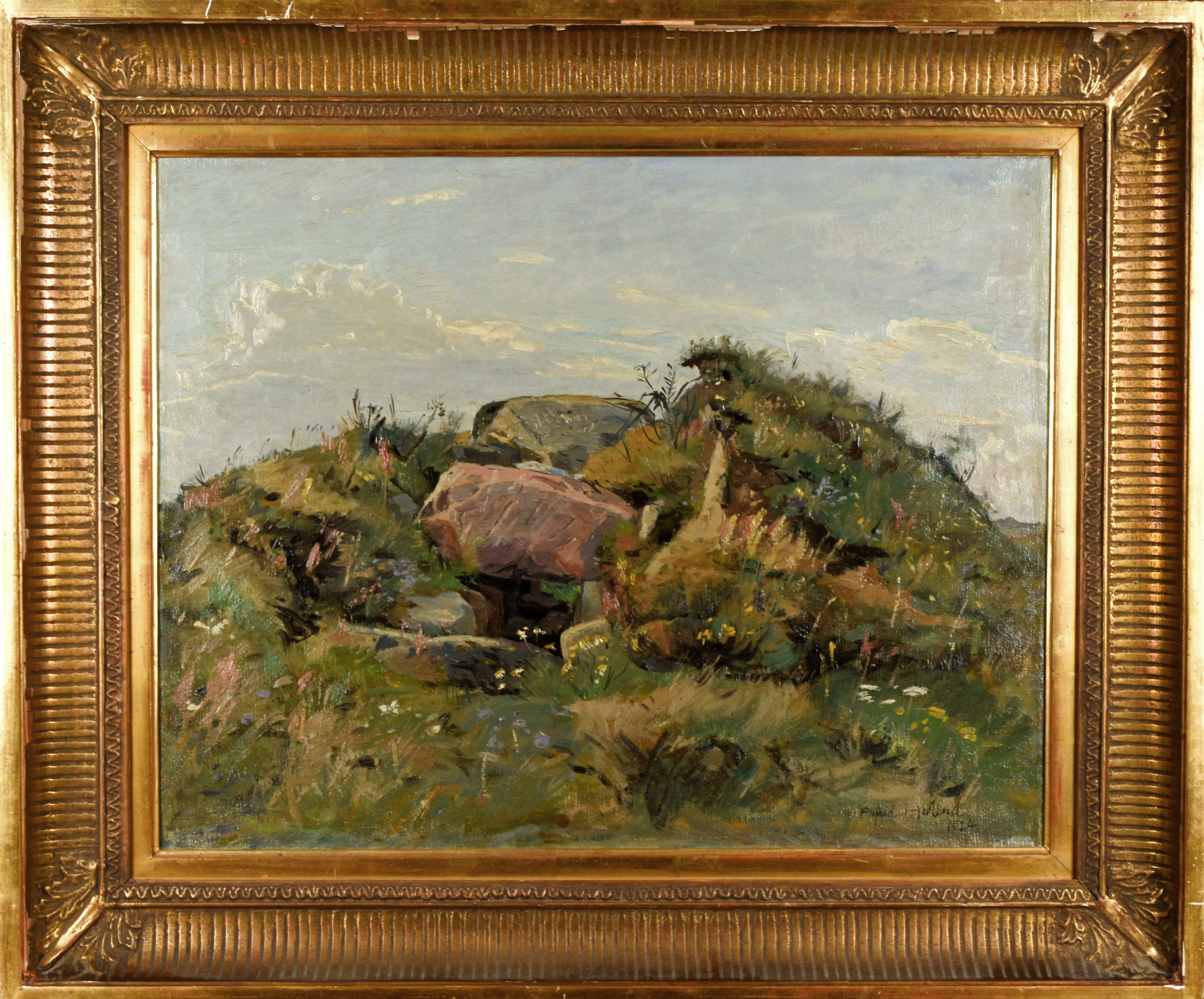 ALFRED HEDLUND. Olja på duk, "Norra Nöbbelöv, Lund", Signerad, 1924.