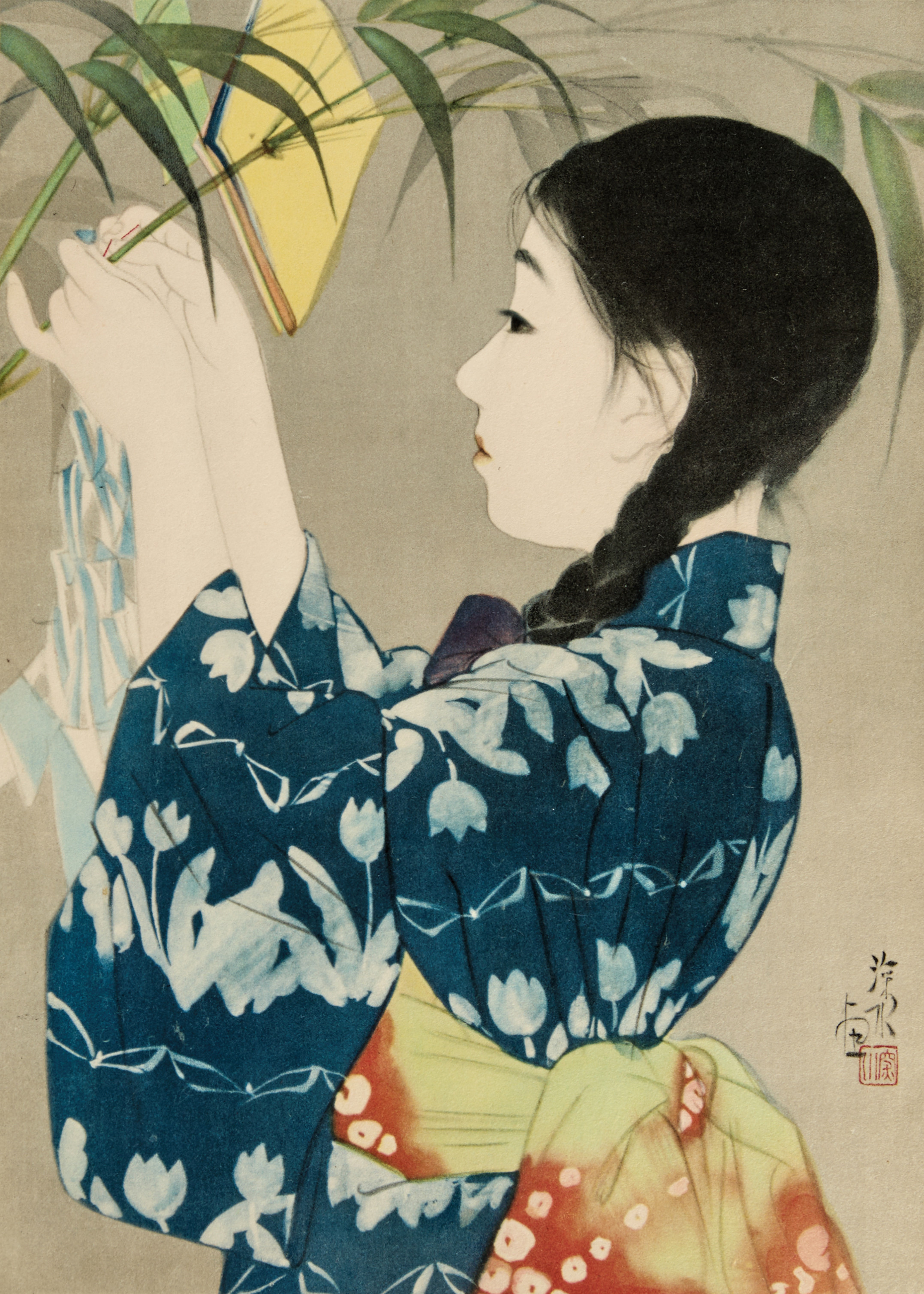 ITO SHINSUI (JAPAN 1898-1972), 3 st, nummer 6, 9 och 10 ur serien "100 figures of beauties wearing Takasago kimonos", litografier.