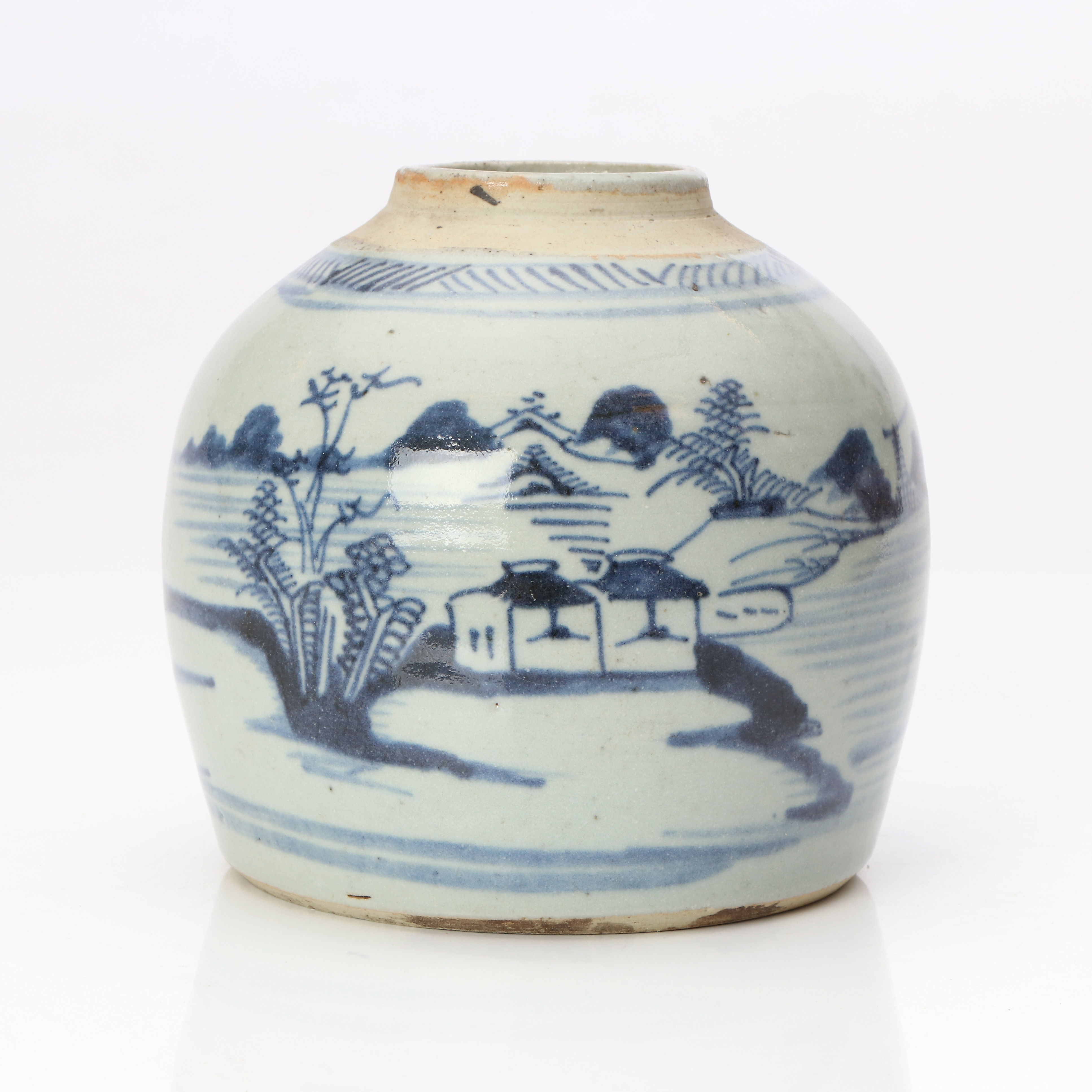 INGEFÄRSKRUS. Porslin med blåvit dekor. Kina, 1800-tal.
