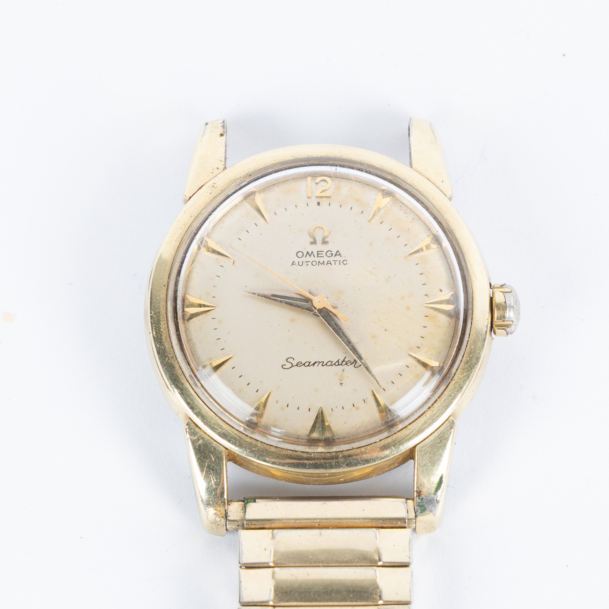 OMEGA, Seamaster, armbandsur, 34 mm, guld+stål, 1950-tal.