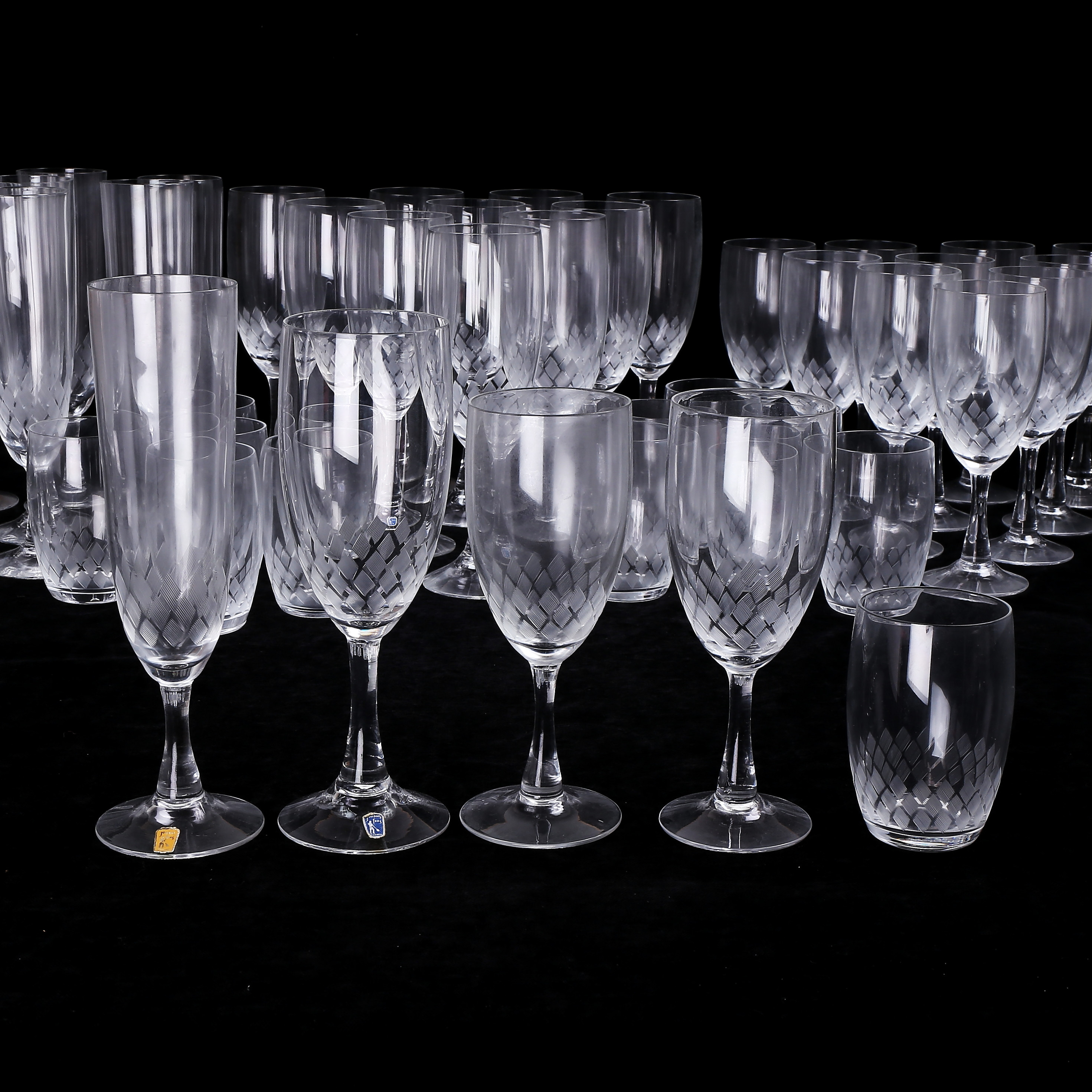 BENGT ORUP. Servisdelar, 50 st, glas, "Harry", Johansfors.
