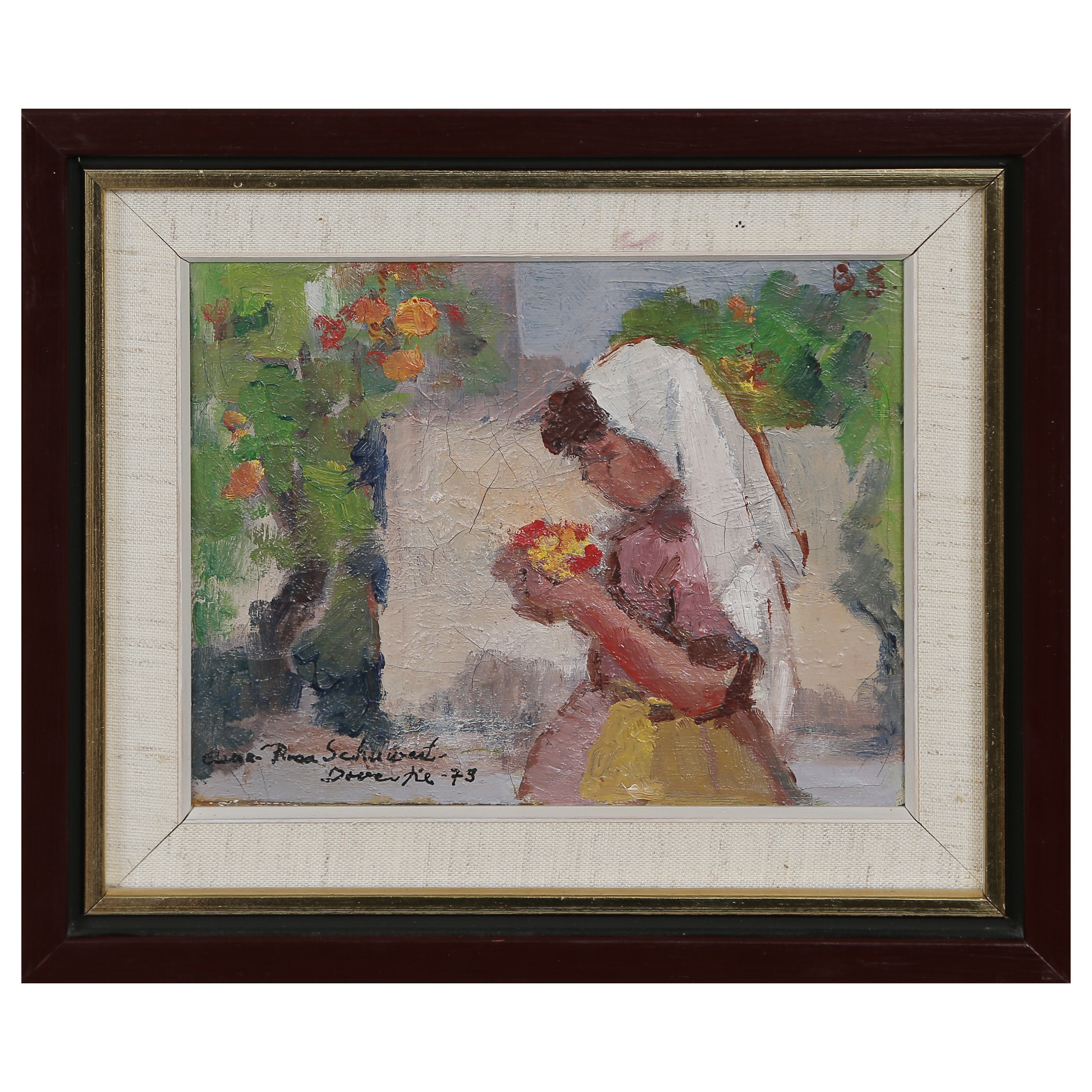 ANNA-ROSA EVA SCHUWERT-DOVERTIE (1910-1989, KALMAR) OLJA PÅ DUK, SIGNERAD, DATERAD 1973.