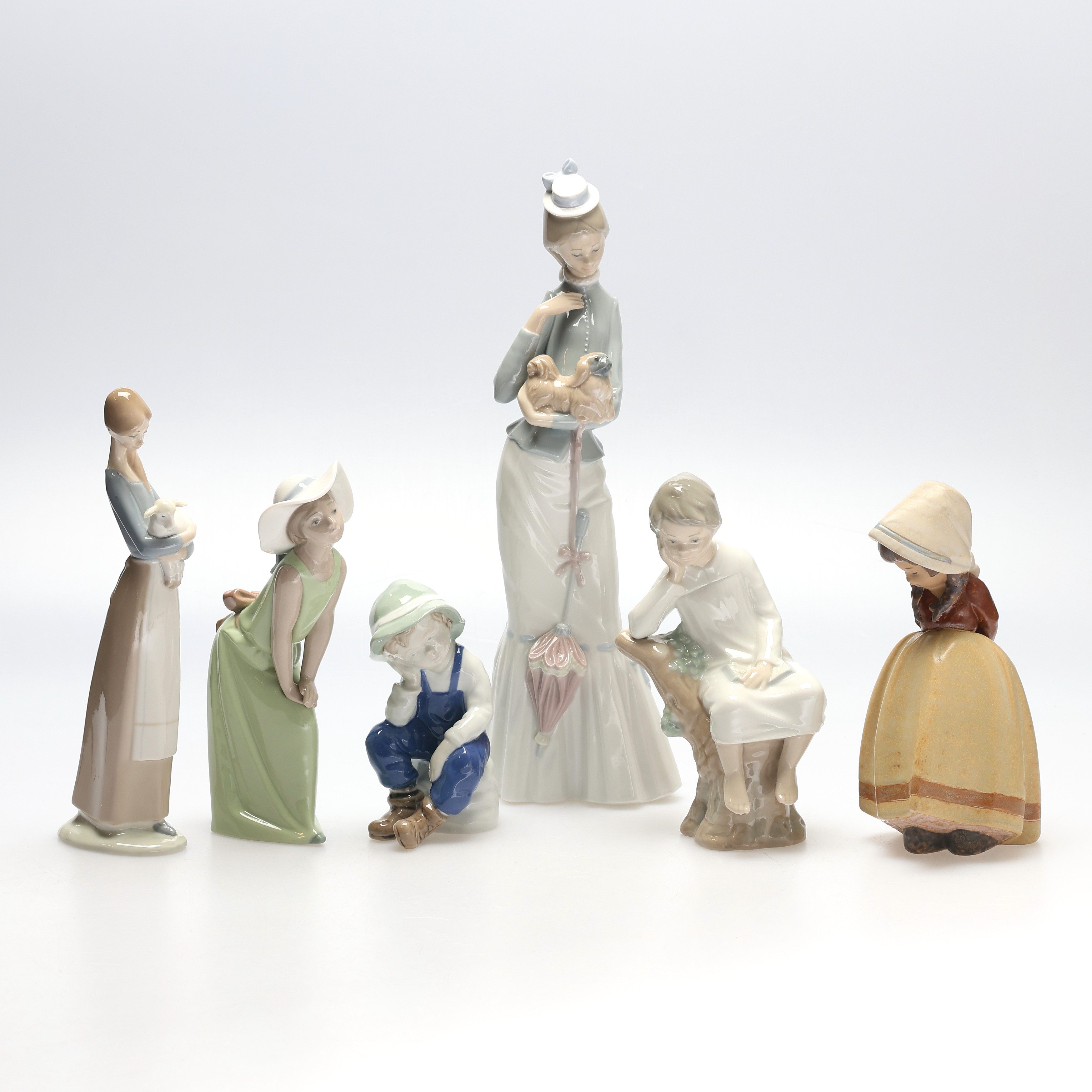 FIGURINER. 6 st varav 5 Lladro Italien, 1 Tyskland.