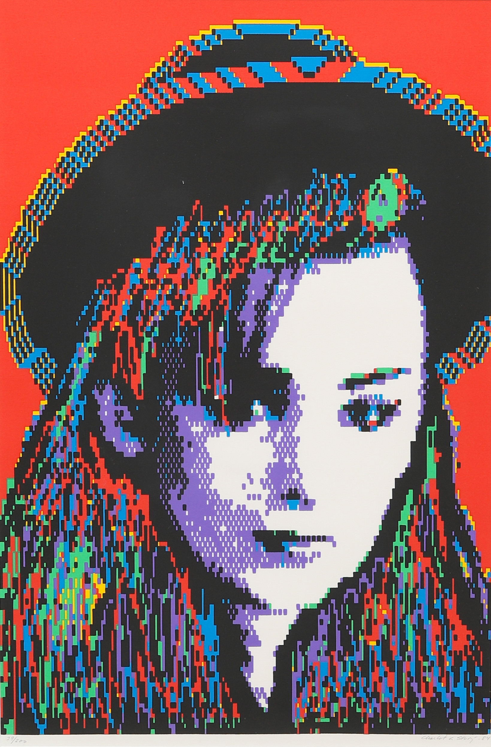 CHARLOTTE & STURE JOHANNESSON. Boy George, serigrafi, signerad, daterad -84 och numrerad 39/200.