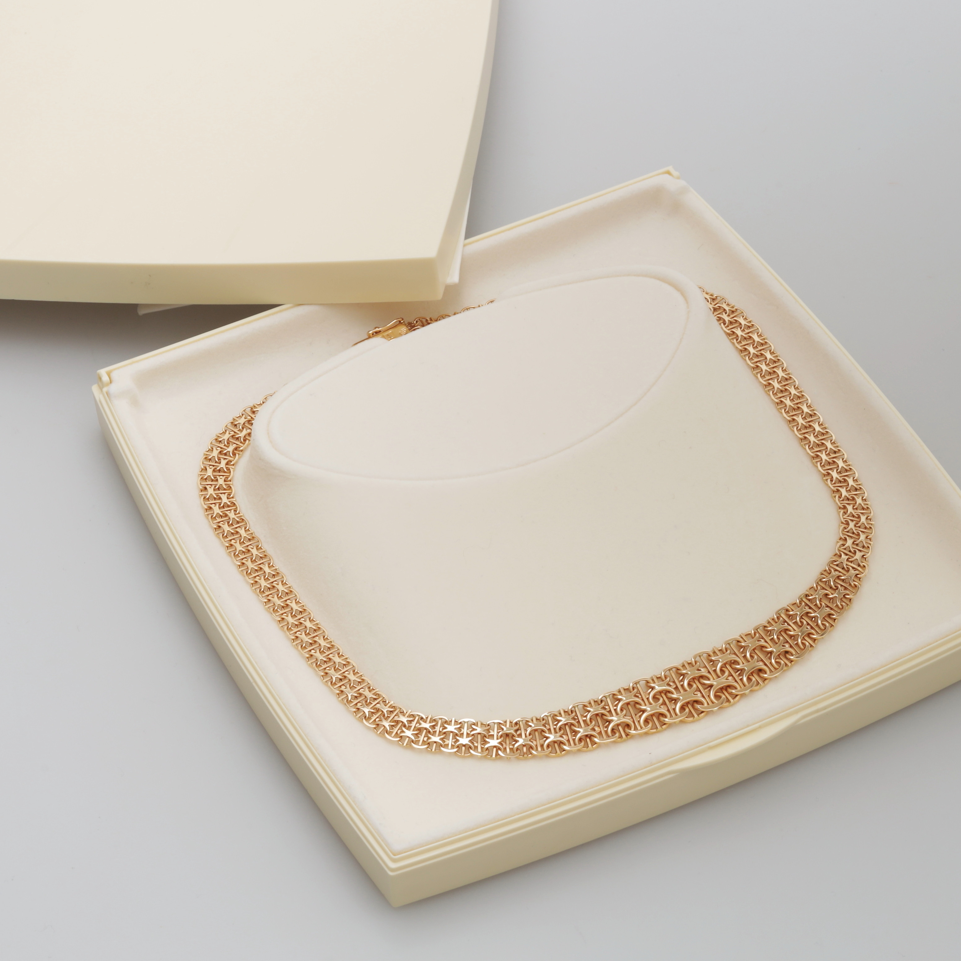 HALSBAND, guld, 18K, X-länk, vikt 29,78 gram.