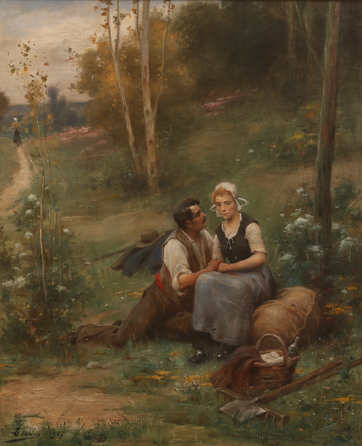 ADRIEN HENRI TANOUX. Olja på duk, signerad 1907.