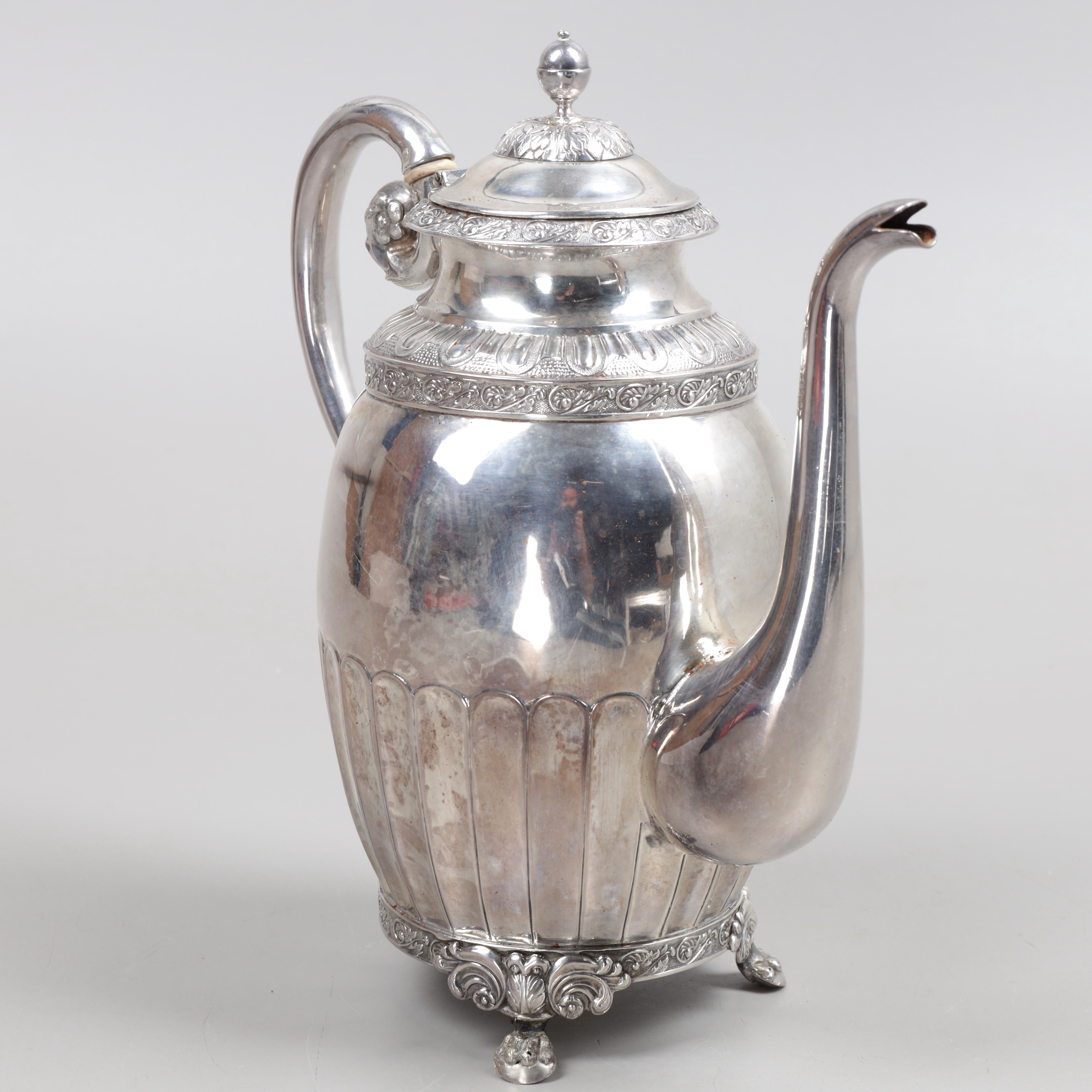 GUSTAF FREDRIK RICHTER. Kaffekanna, silver, 1837, totalvikt 659 gram.