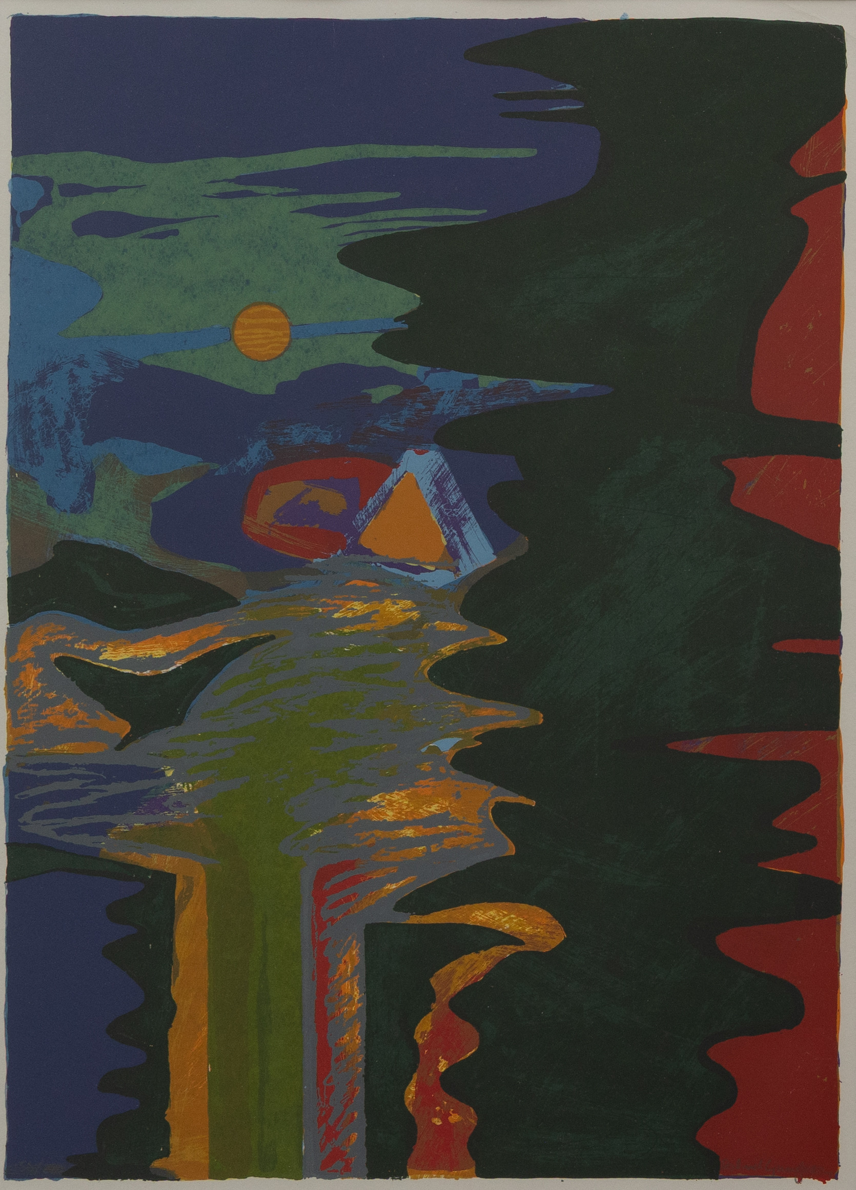 ROLAND LJUNGBERG (FÖDD 1951). "Månen", serigrafi nr 150/220, signerad.