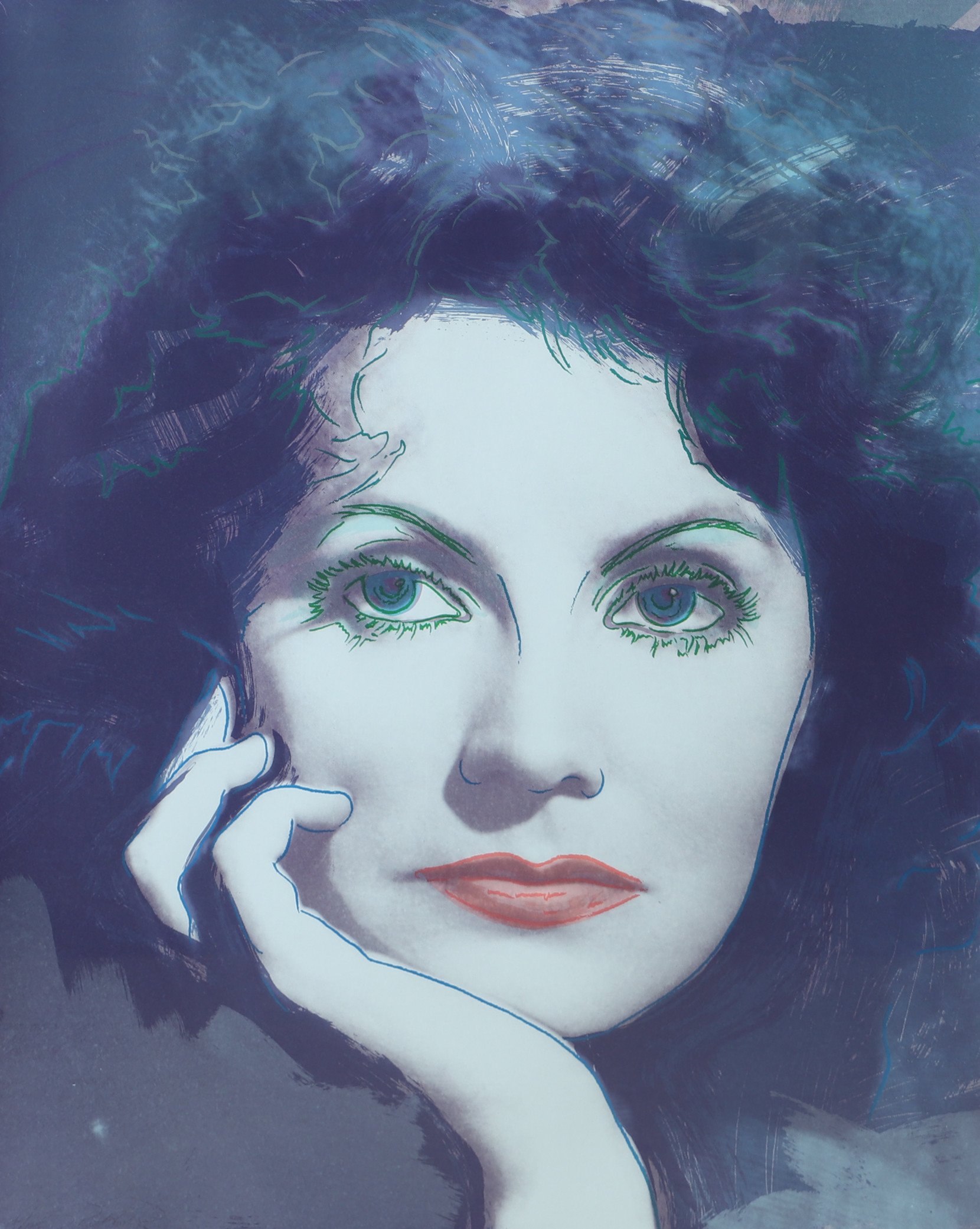 RUPERT JASEN SMITH. "Dreaming" färgserigrafi, ur Greta Garbo-sviten, utgiven av Galerie Börjeson 1988, signerad, numrerad 4/125.
