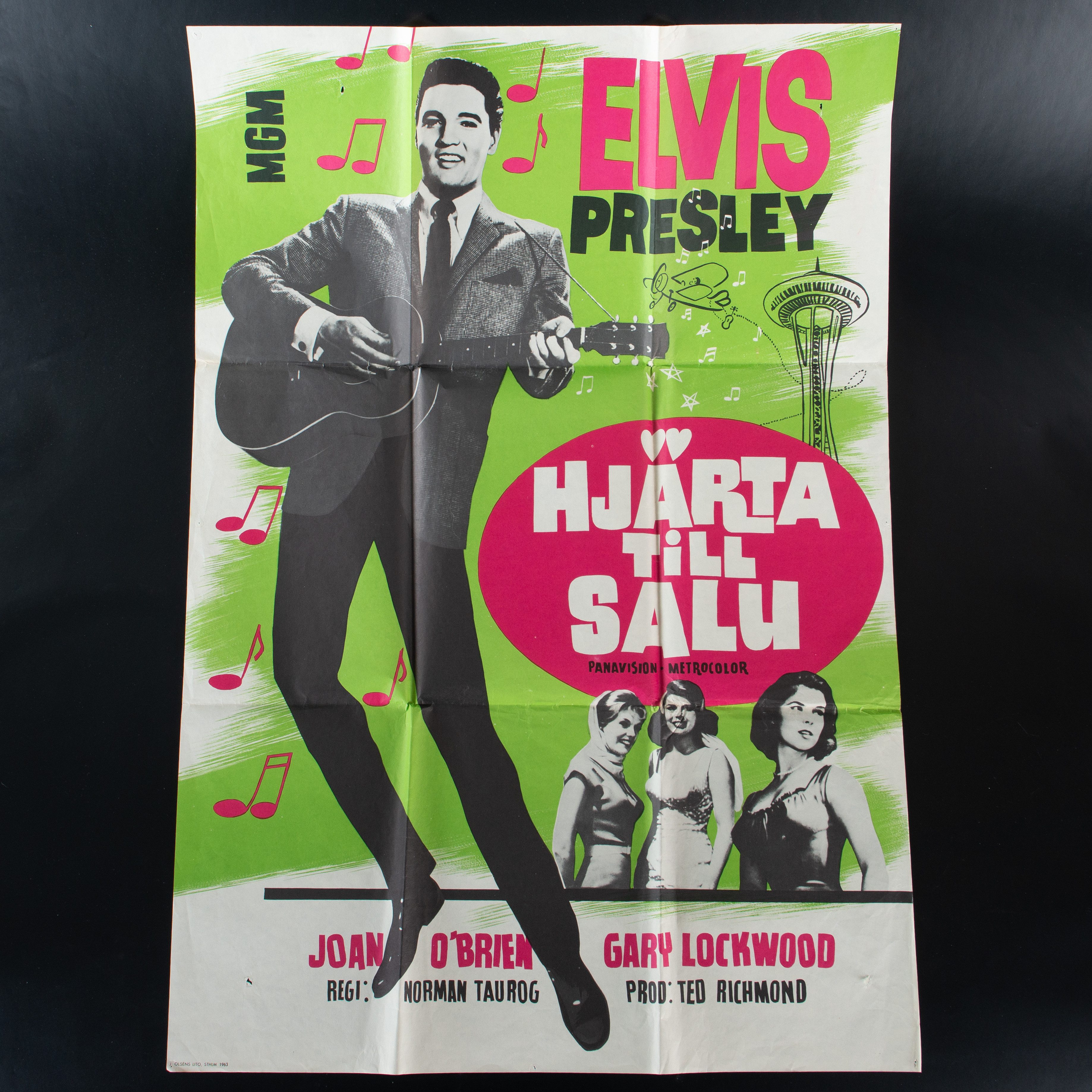 ELVIS PRESLEY. FILMAFFISCH, “Hjärta till salu” (It Happened at the World’s Fair), Elvis Presley, 1963.