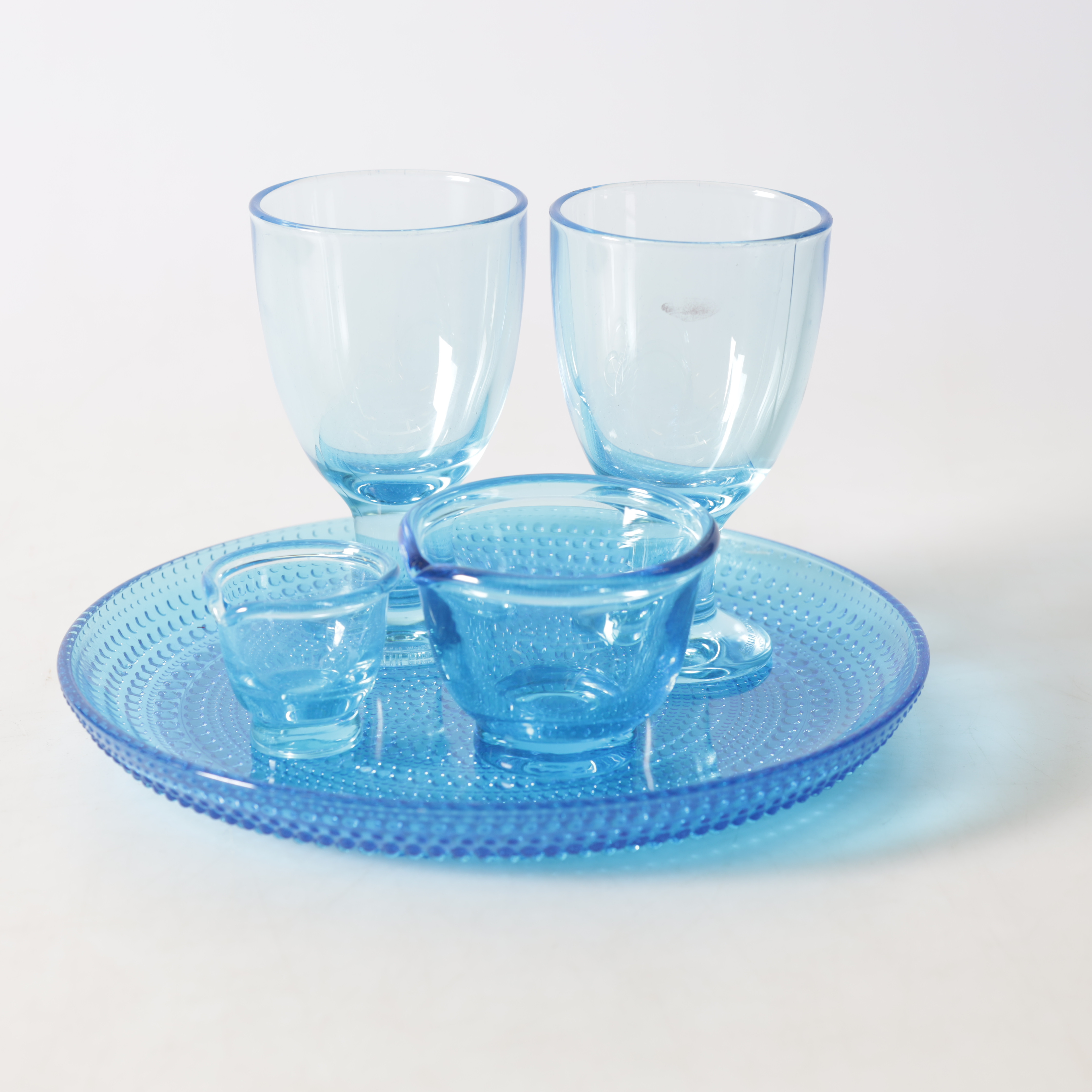 GLAS, tallrik samt snipor, 3 delar, Iittala, Finland.