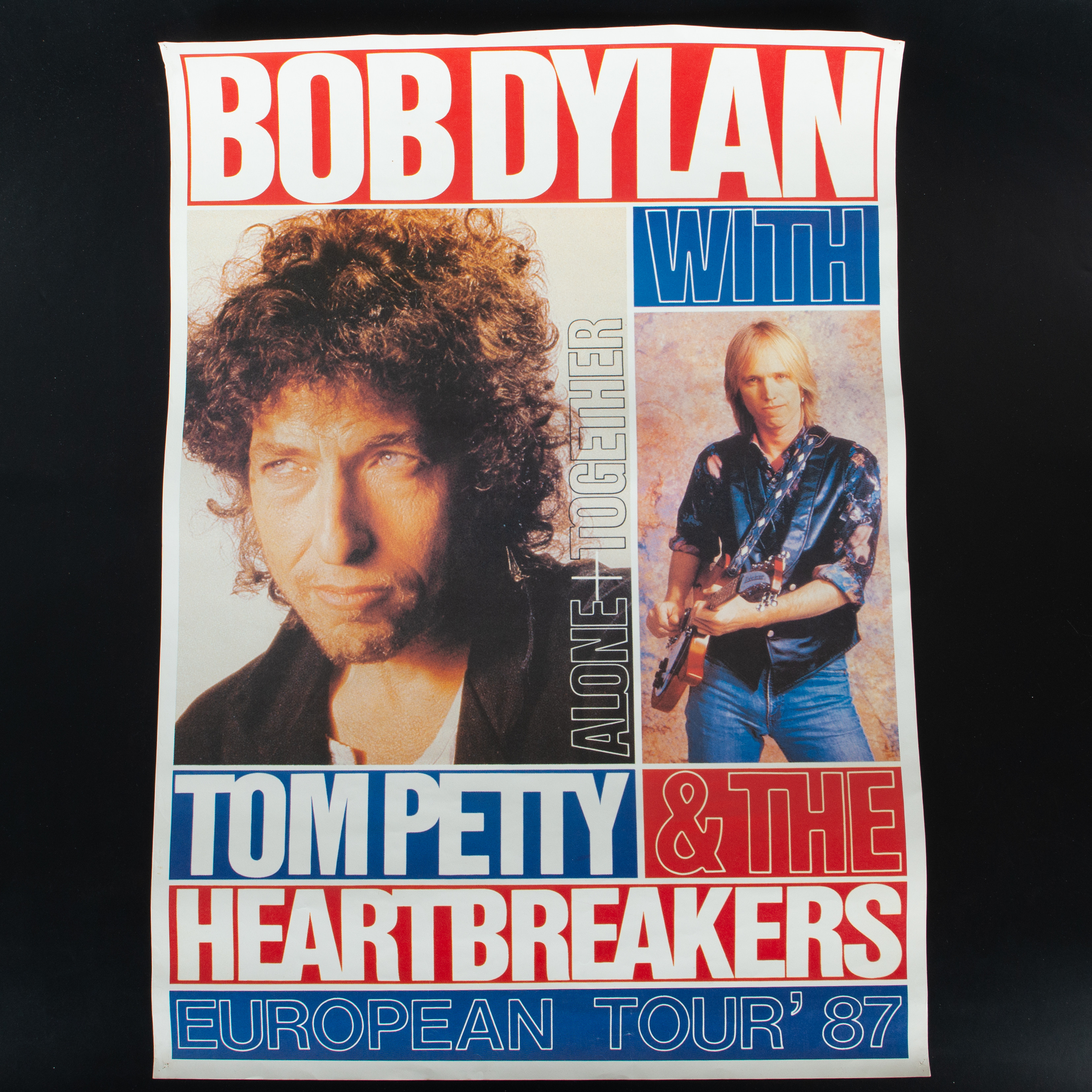BOB DYLAN / TOM PETTY. KONSERTAFFISCH, European Tour 1987.
