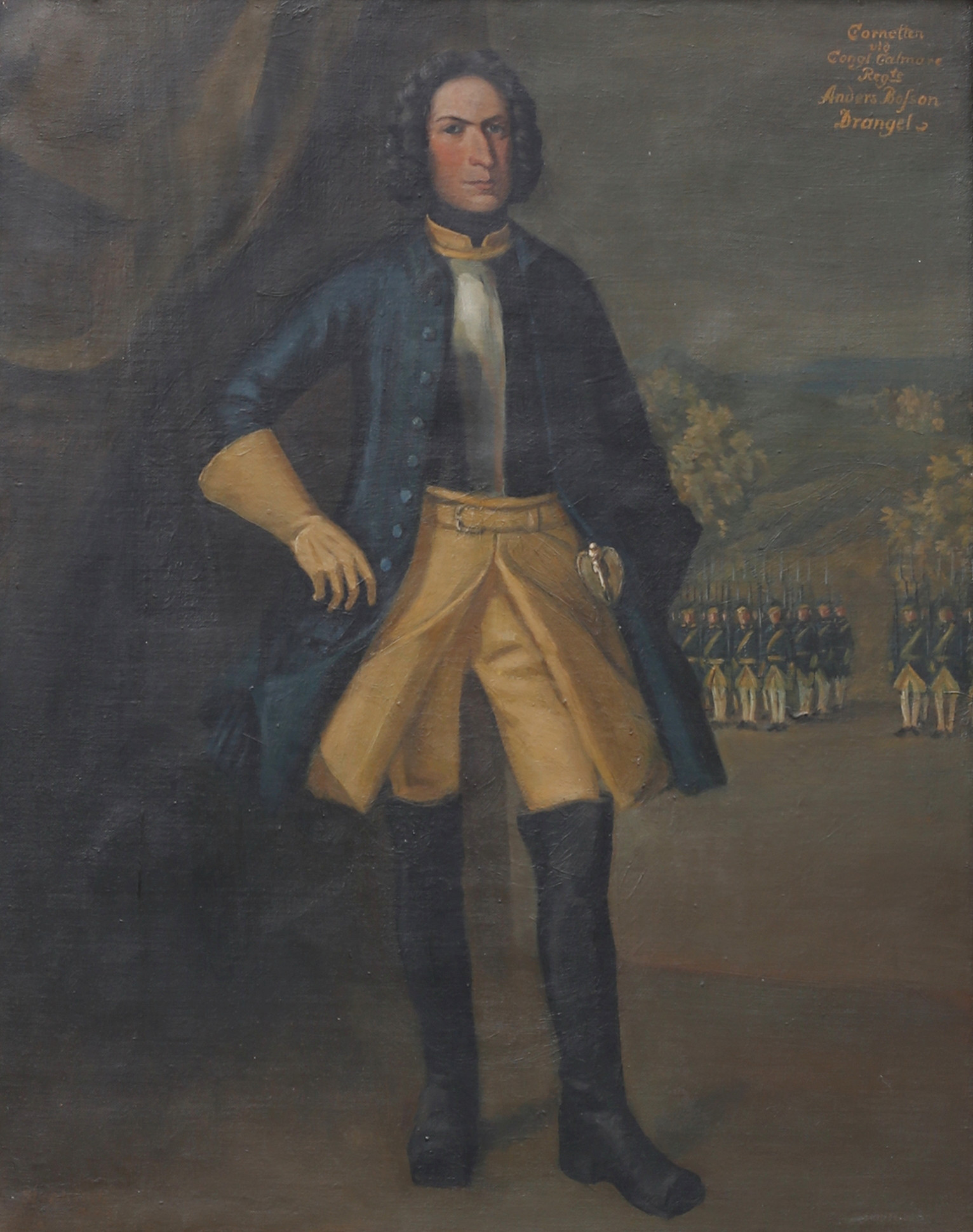 EINAR VON STROKIRCH. Militärporträtt. Olja på duk, signerad.