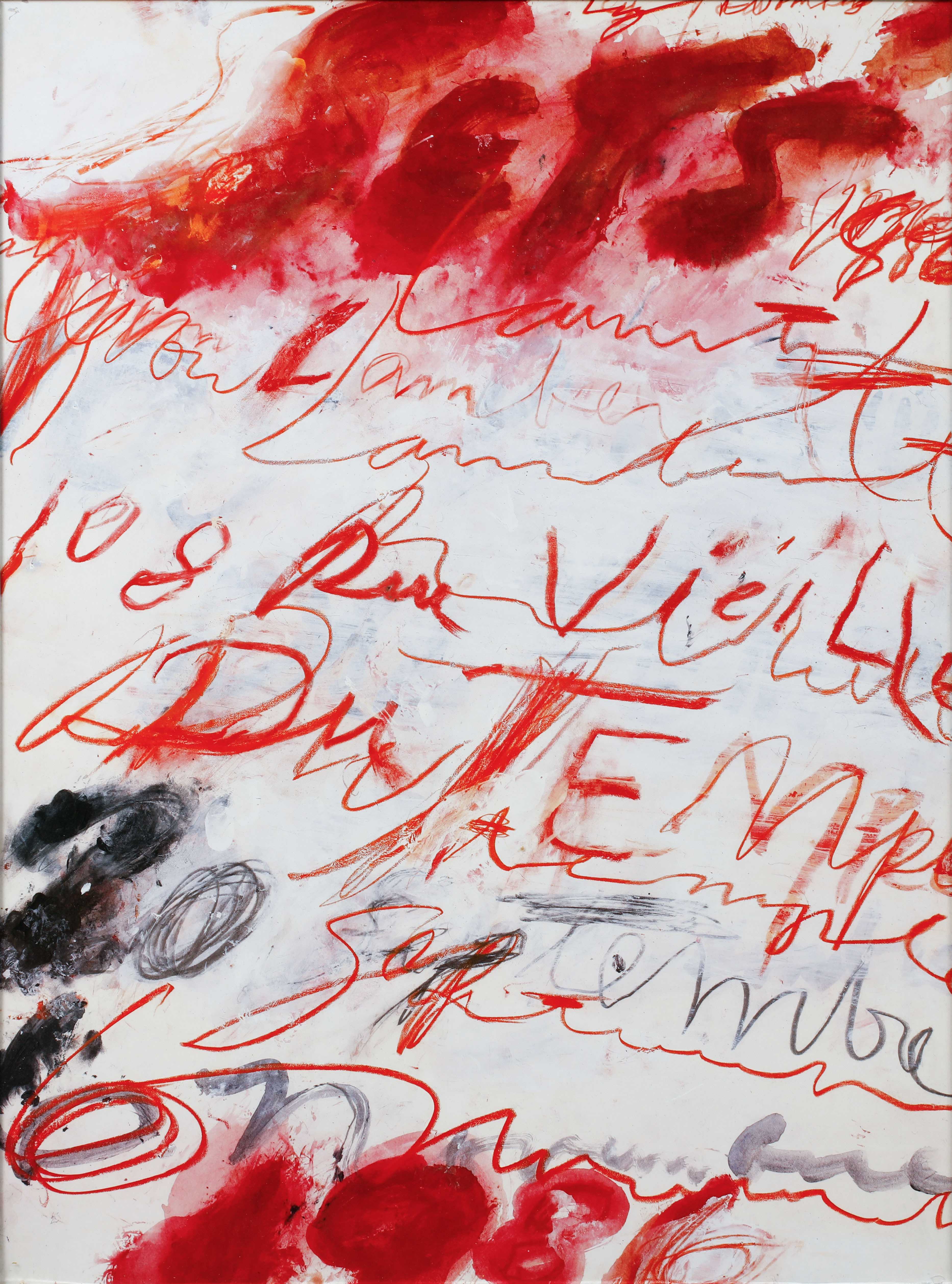 CY TWOMBLY. Affisch, offset, ur upplagan av 500 utgiven av Galerie Yvon Lambert, Paris, 1986.