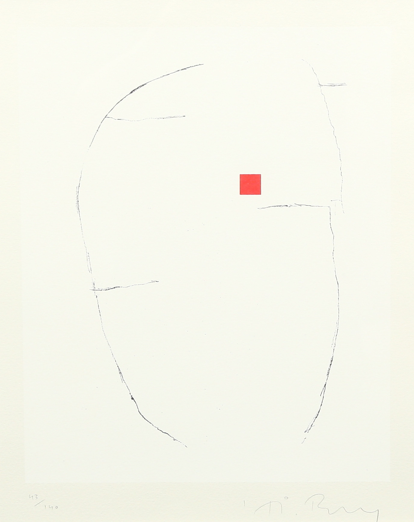 HÅKAN BERG. (FÖDD 1958). Komposition, litografi nr 43/140, signerad.