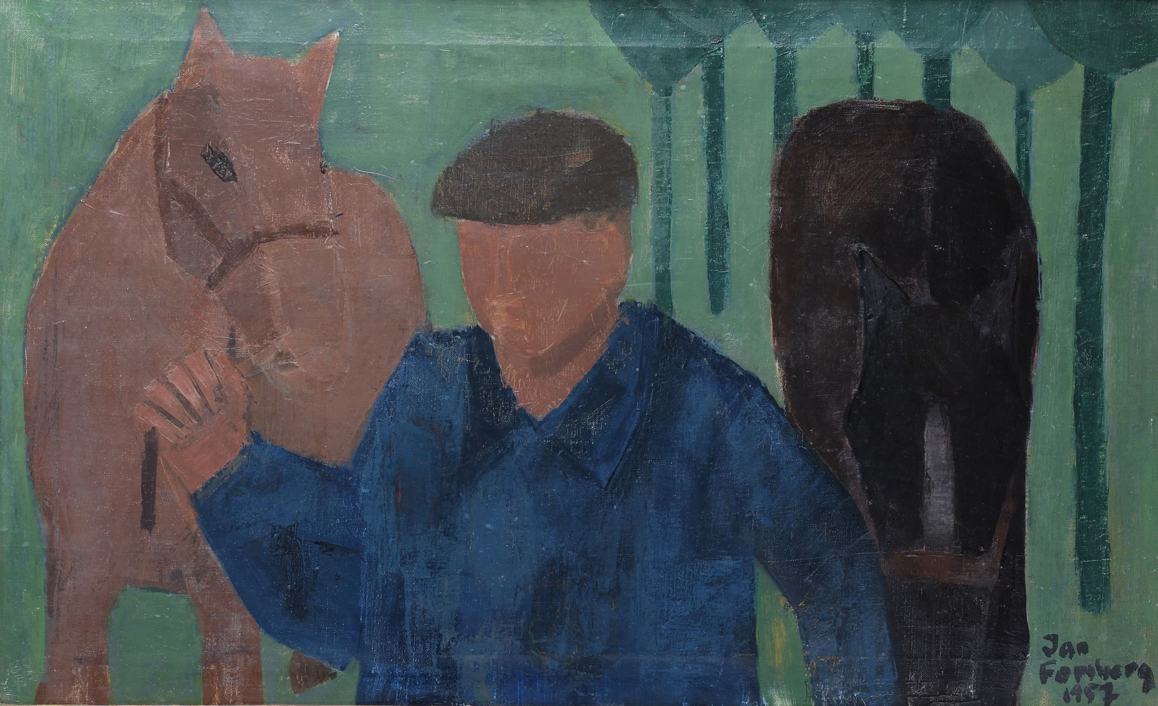JAN FORSBERG, olja på duk, signerad 1957.