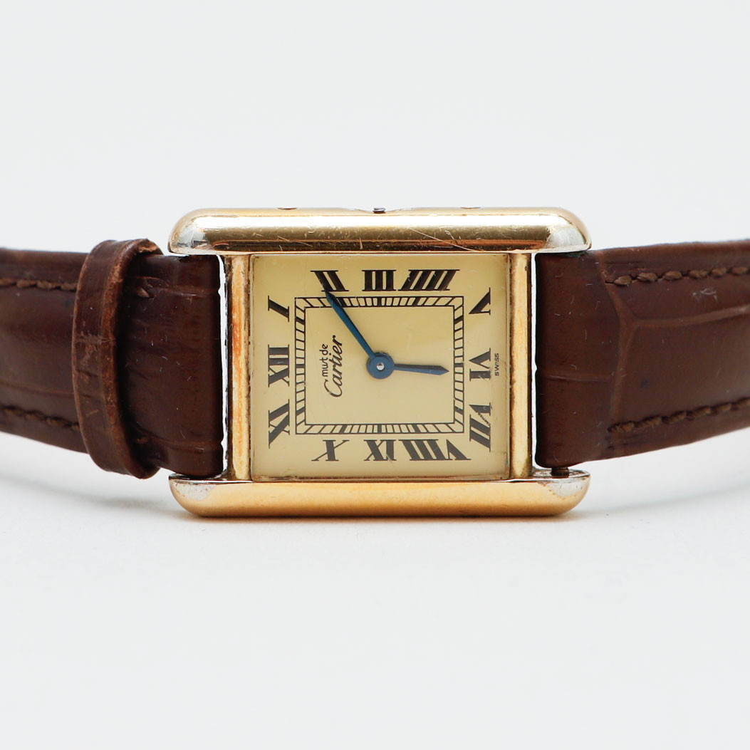 ARMBANDSUR, Cartier, Tank, förgyllt silver, quartz.