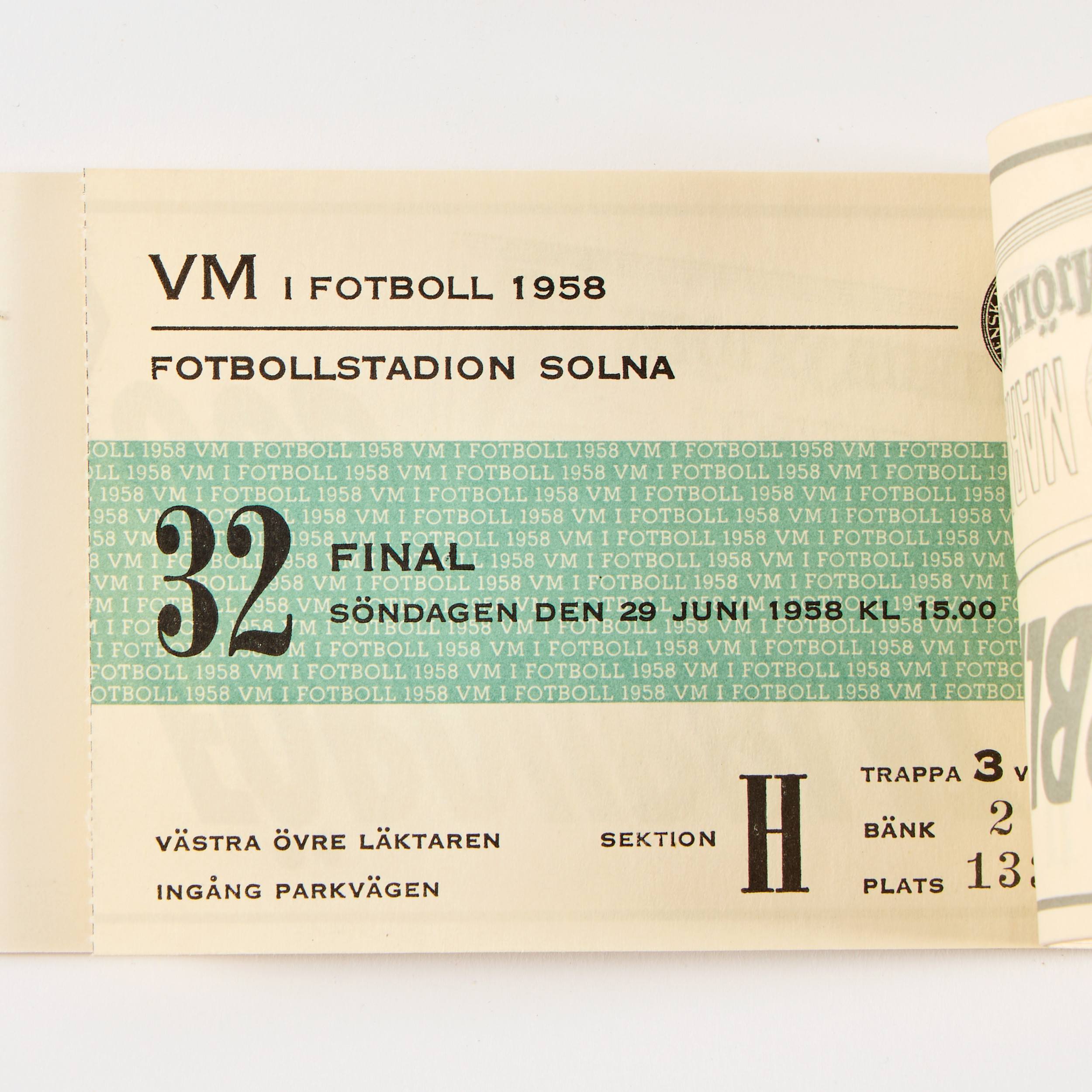 SERIEBILJETT. VM i fotboll 1958.