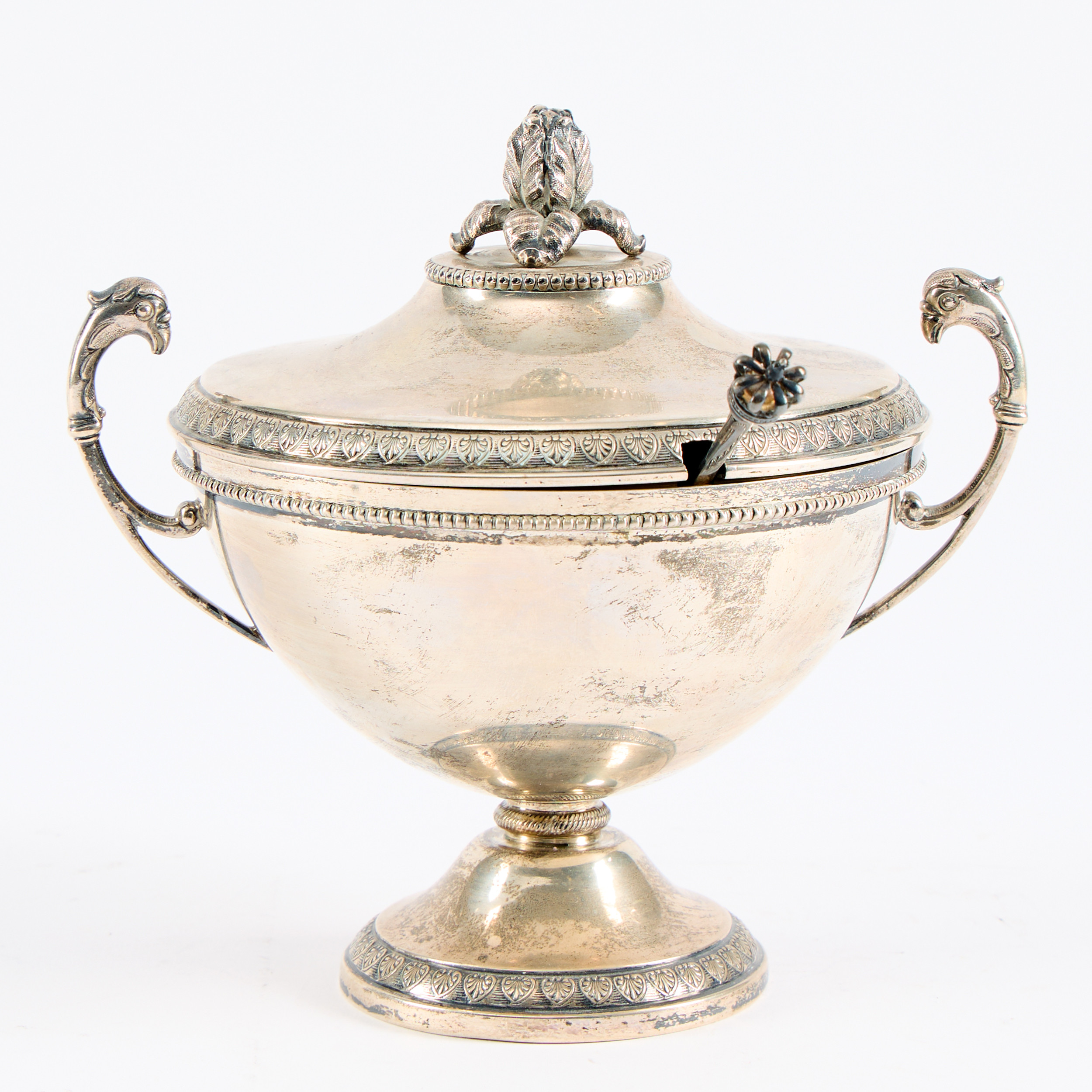 SOCKERSKÅL. Silver, empirestil, GAB, Stockholm, 1907.