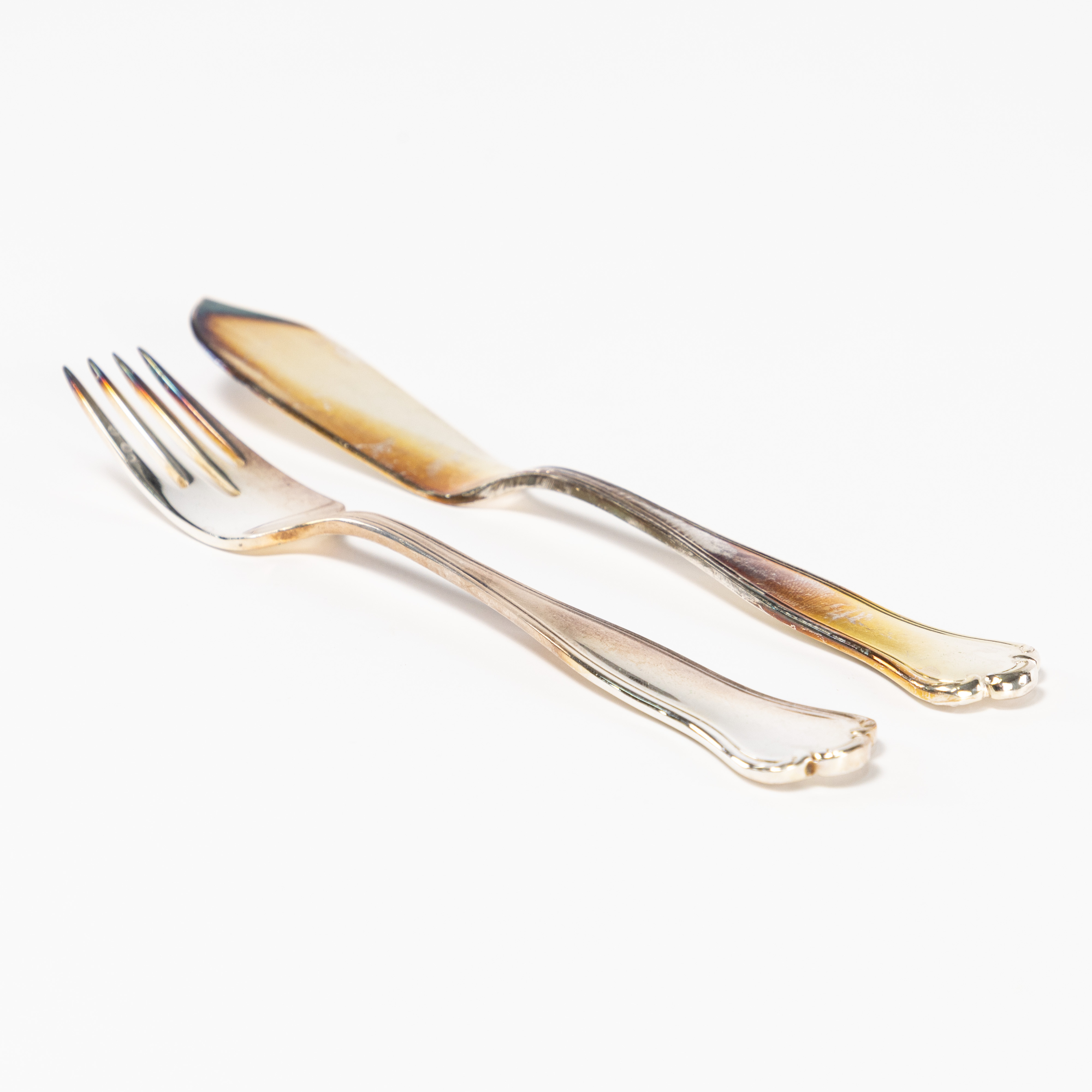 FISKBESTICK. 24 delar, nysilver.
