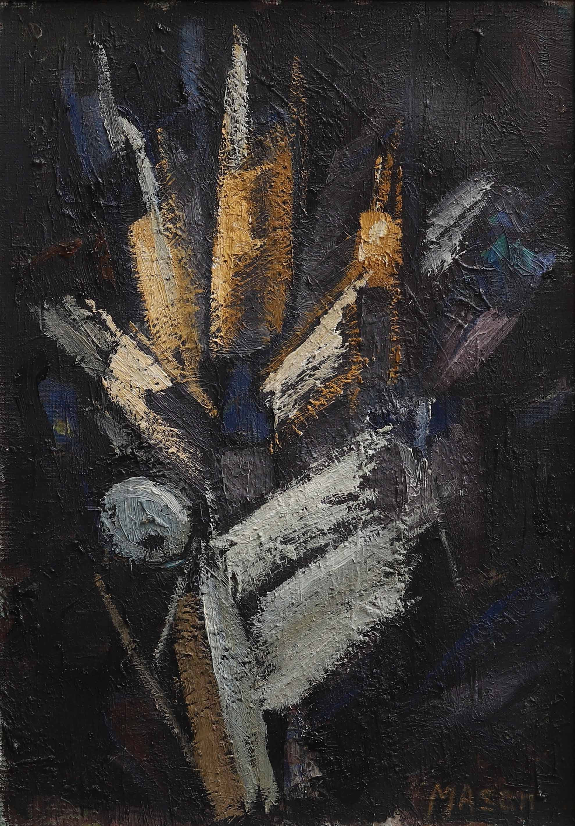 MATS MASON (1894-1983). Komposition, olja på duk, signerad.