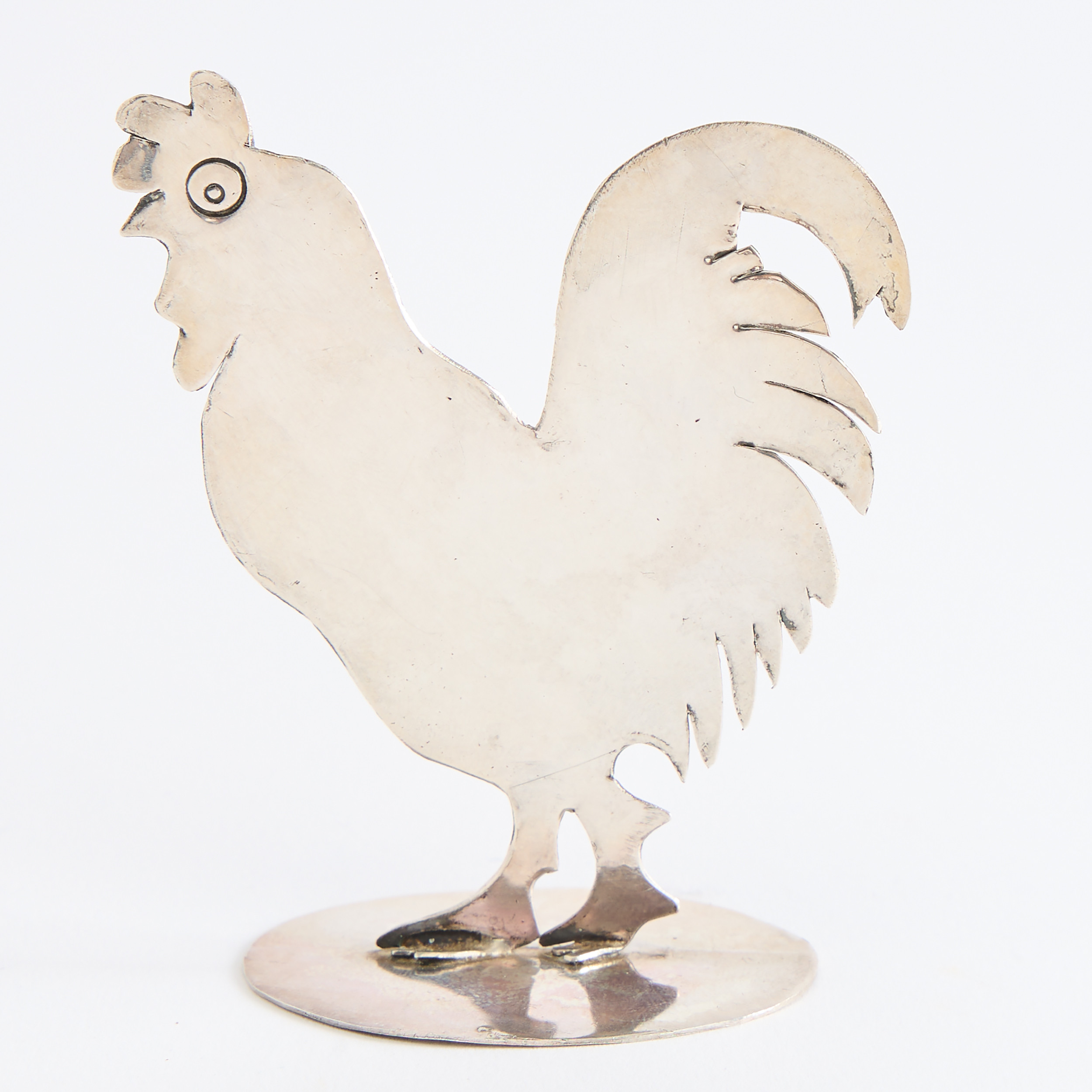 KARIN FERNER. Skulptur, i form av tupp, sterlingsilver, Falun 1993.
