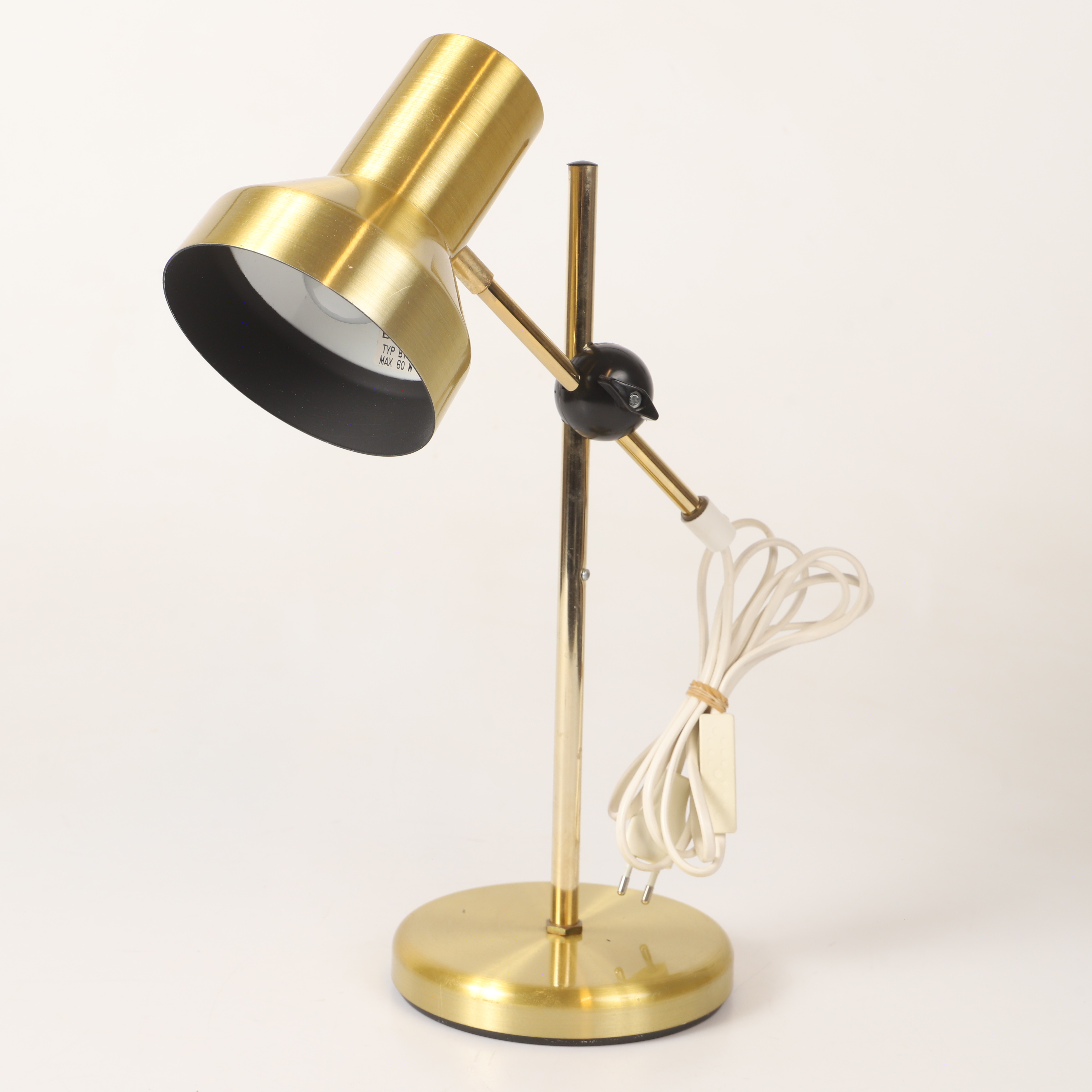 BORDSLAMPA, metall, Belid, 1900-talets andra hälft.