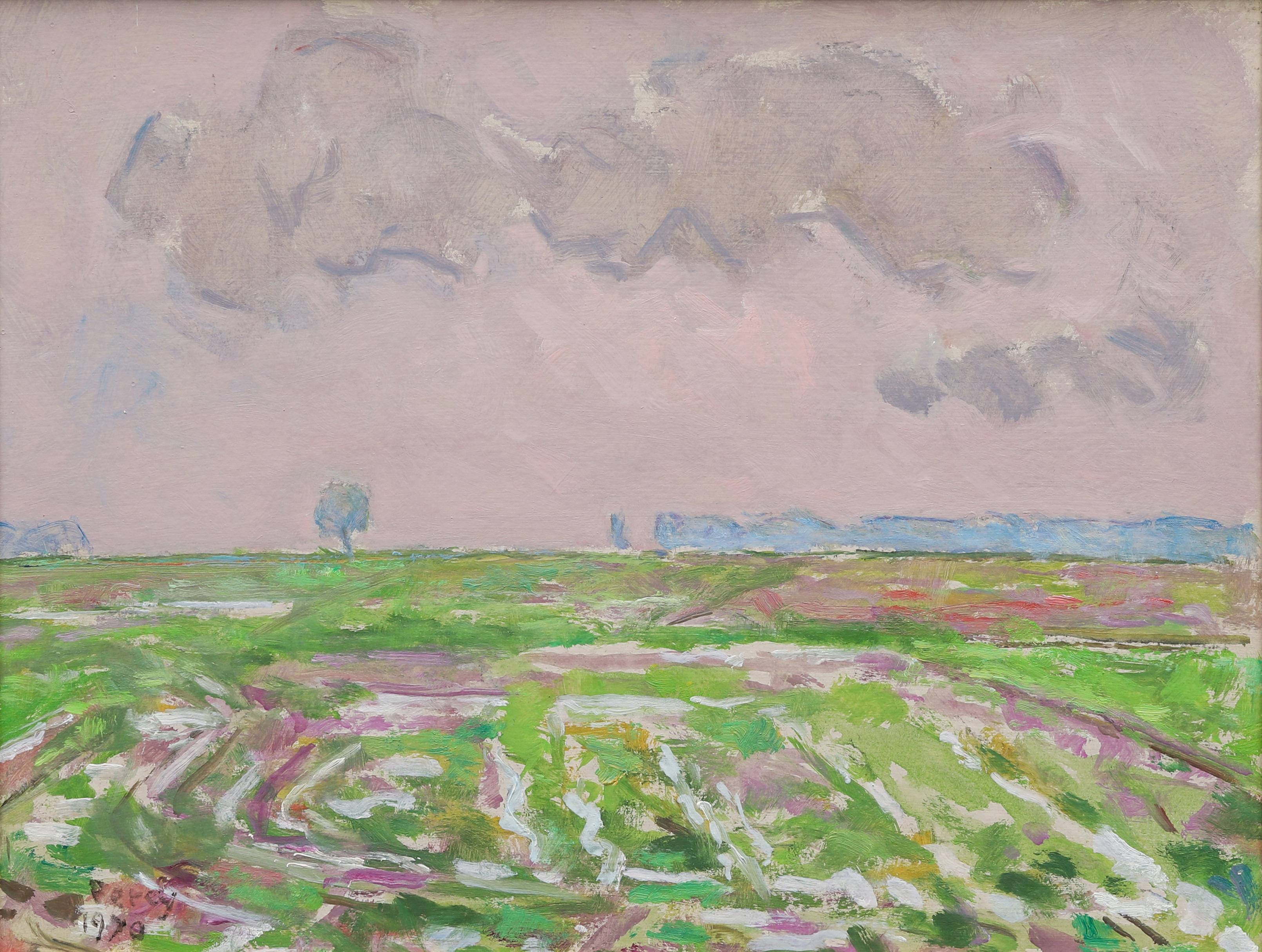 ARTHUR PERCY. "Gråväder", Mörbylångadalen, olja på pannå, signerad och daterad 1970.