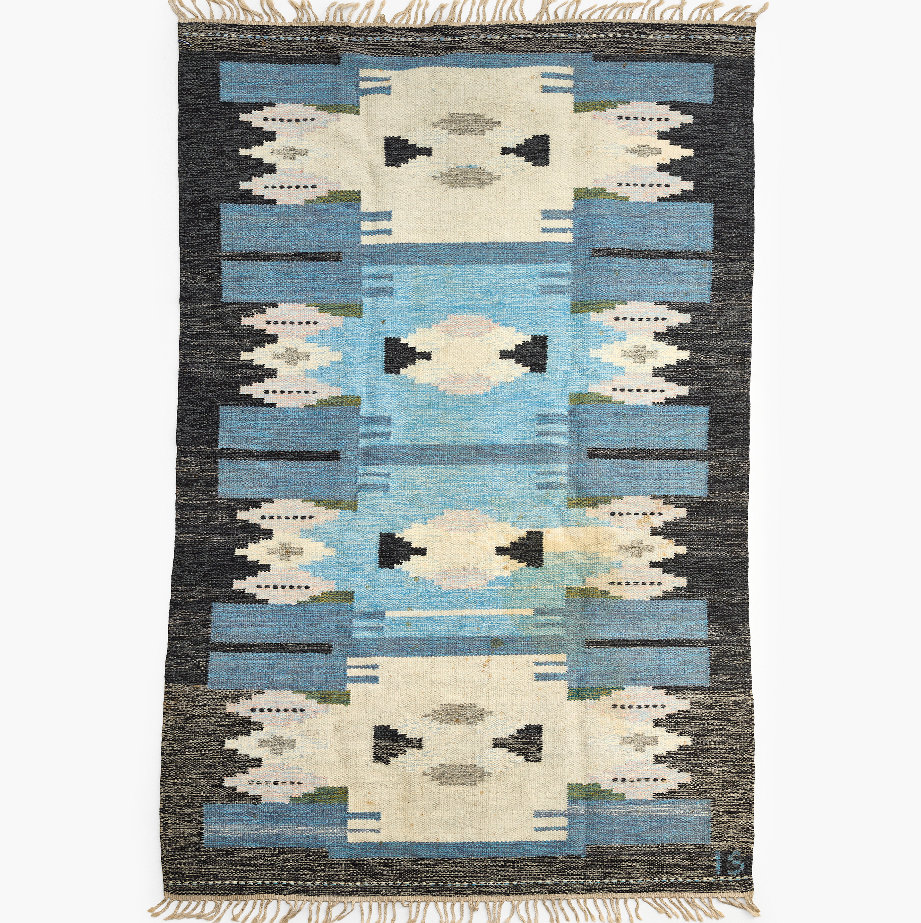 INGEGERD SILOW. Matta, röllakan, monogramsignerad, ca 202x 132 cm.