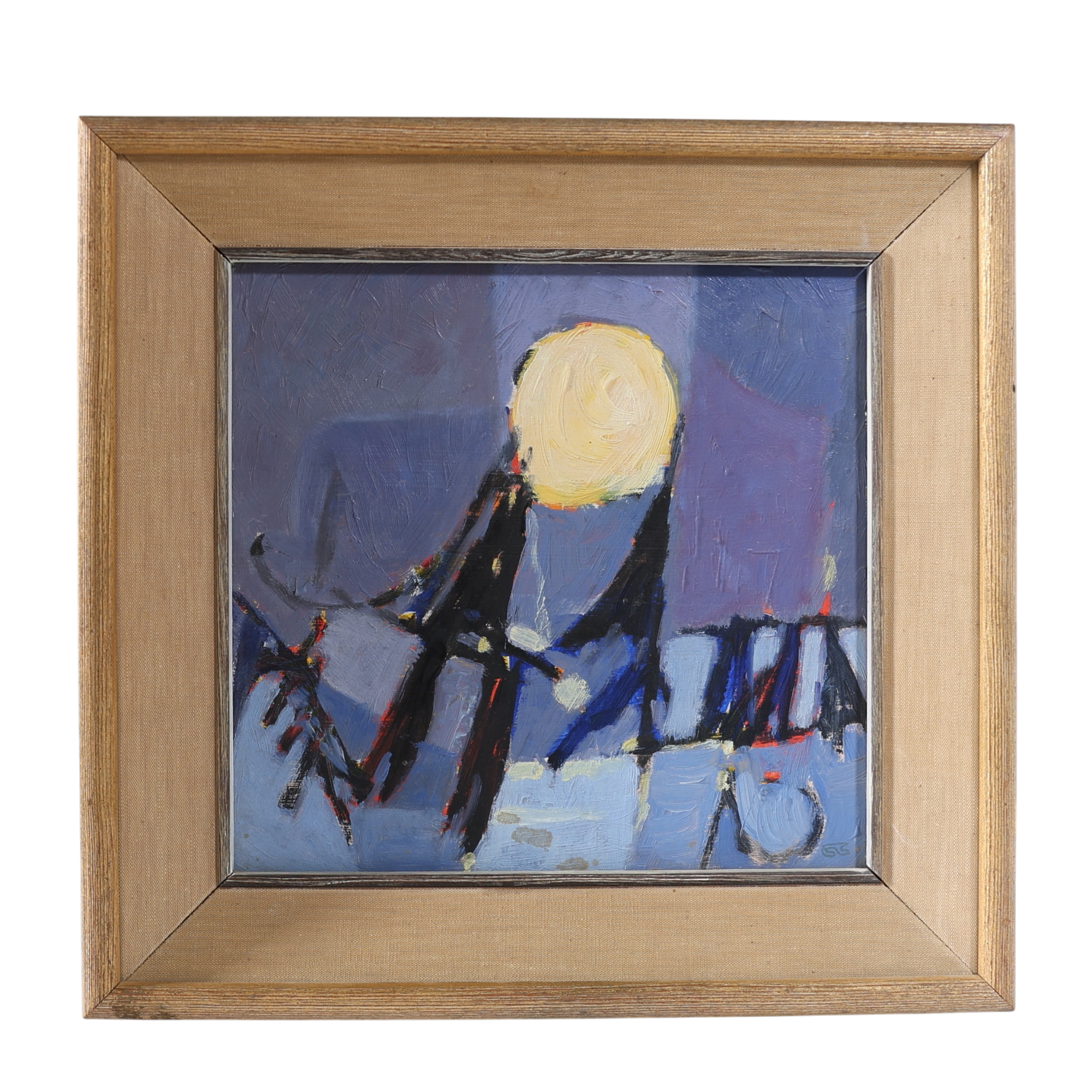 SUNE SKOTE. Soluppgång, olja på pannå, monogramsignerad, 1955.