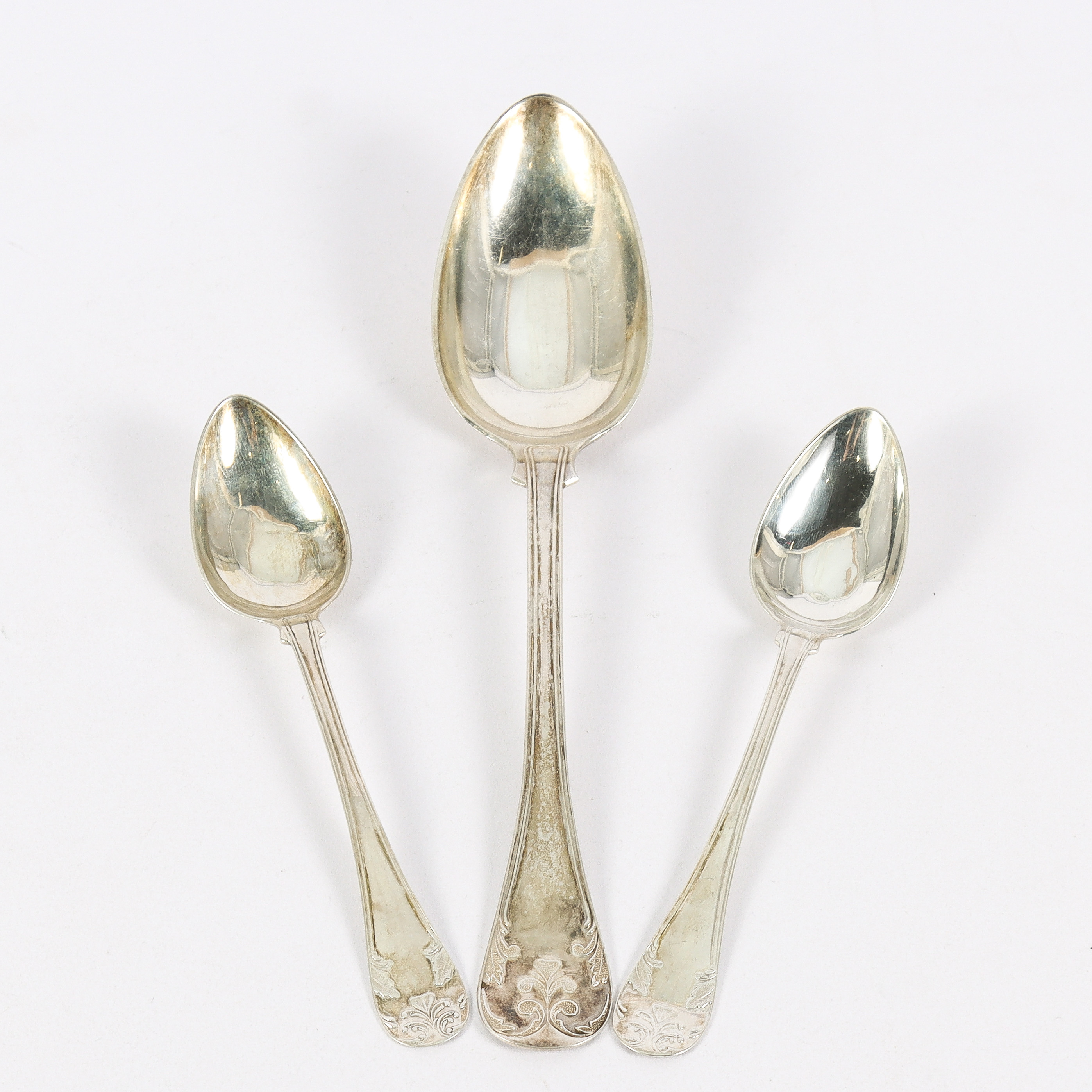SKEDAR 3 stycken silver, "Gammal Fransk".