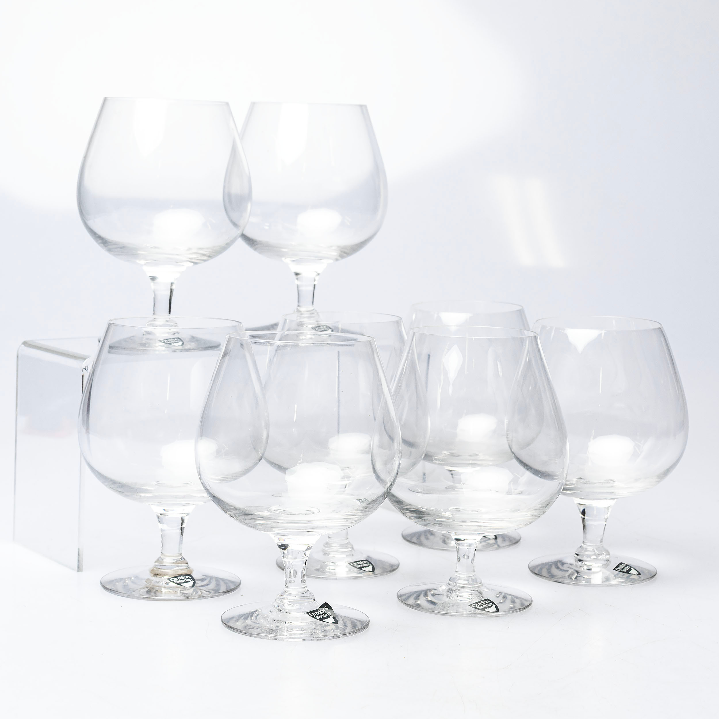 ORREFORS, Cognacglas, 8st, Kristall.