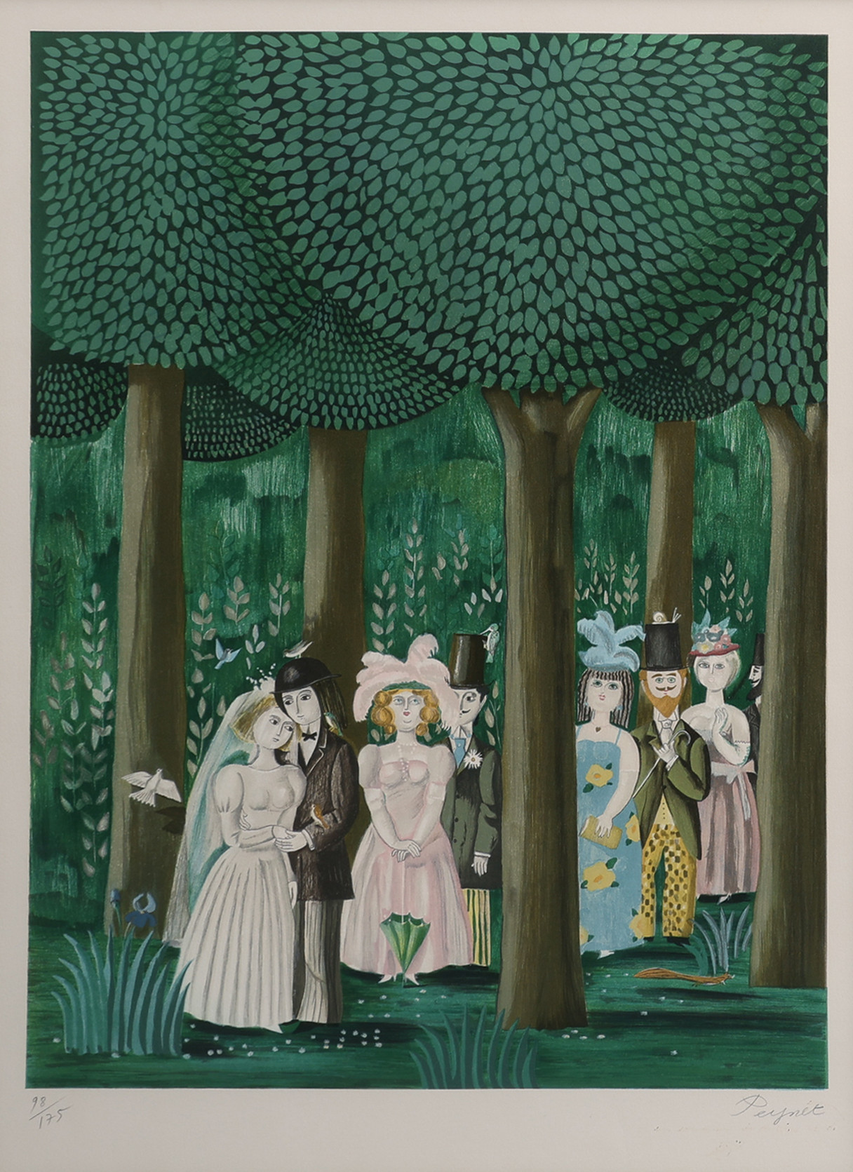 RAYMOND PEYNET 1908-1999. LITOGRAFI, "LE MARIAGE", SIGNERAD OCH NUMRERAD 98/175.