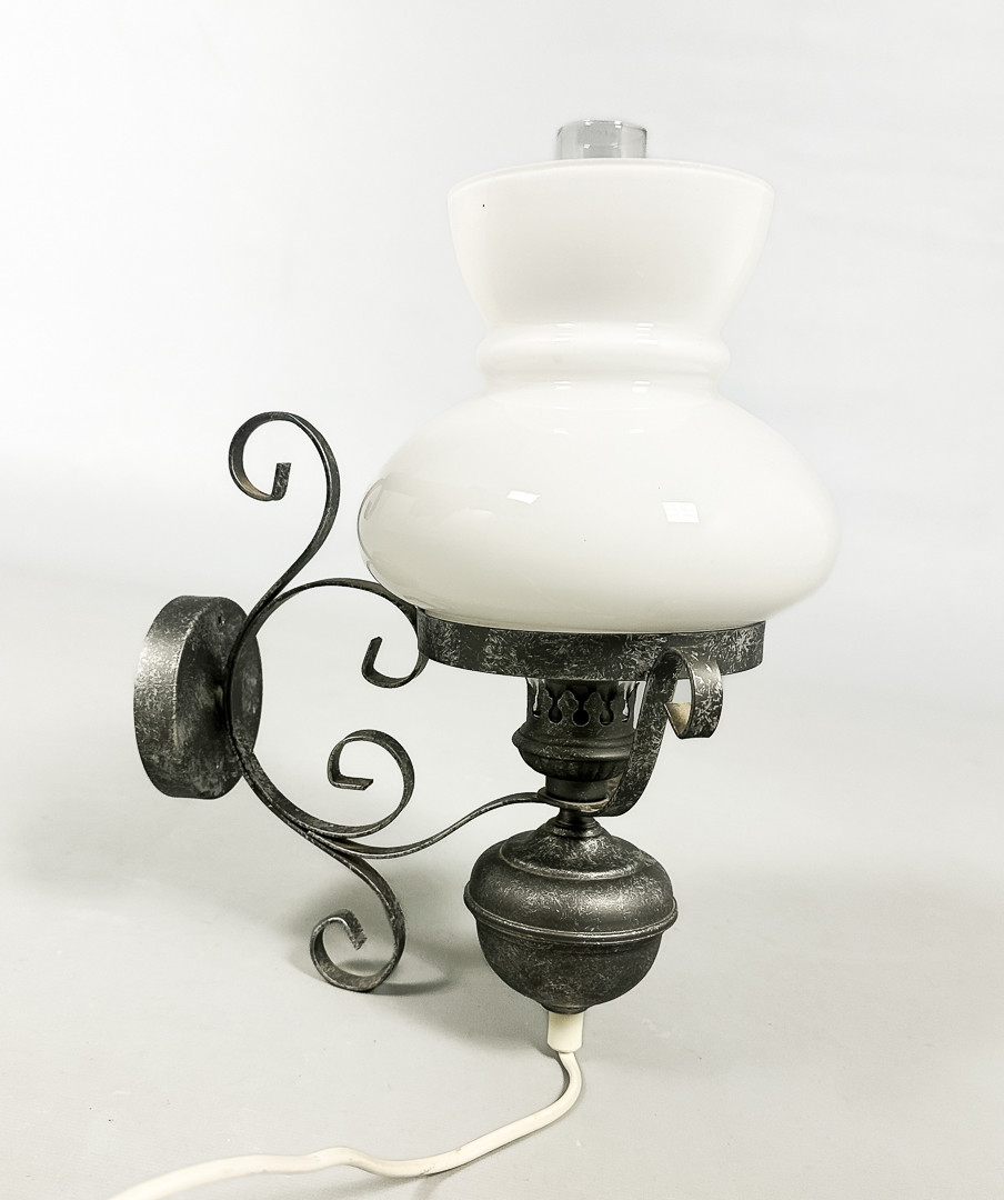 VÄGGLAMPA, metall, glas, 1900-tal.
