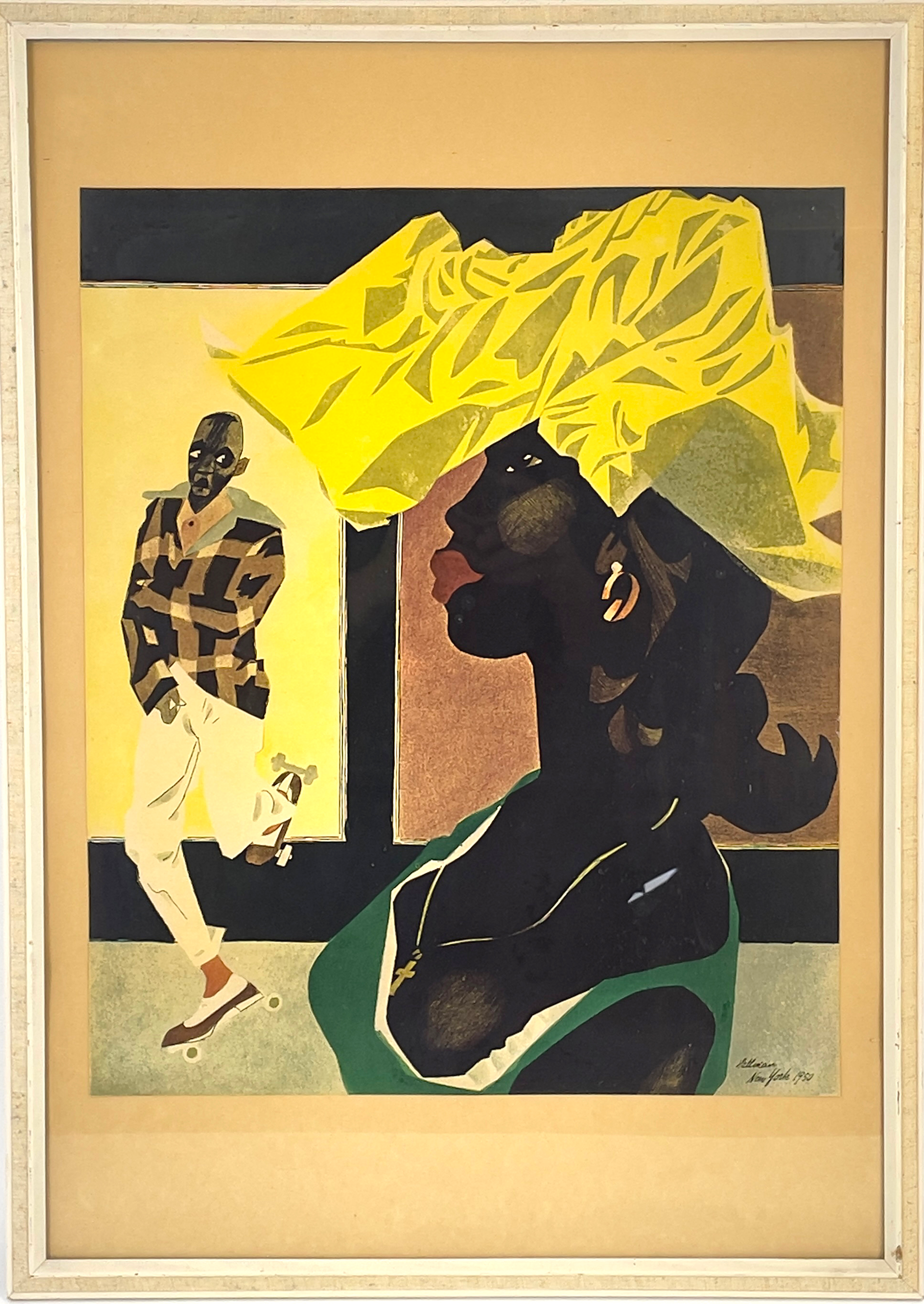 ADOLF HALLMAN (1893-1968), Efter. Offsettryck, från konstmappen "Världsstad", signerad Hallman i trycket samt daterad 1950, New York.