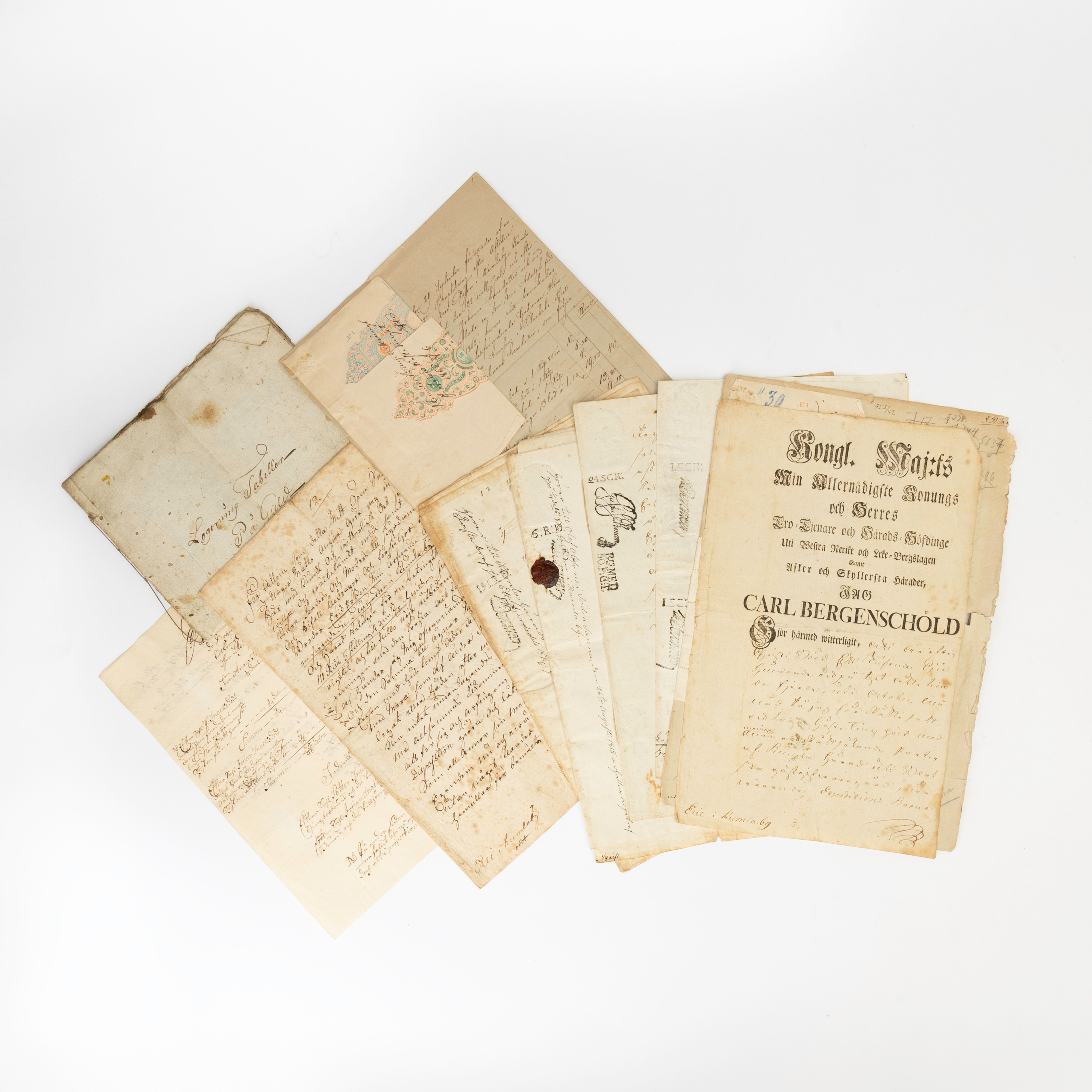 DOKUMENT, 10 st, handskrifter, bland annat köpebrev, bouppteckningar, 1600-1800-tal.