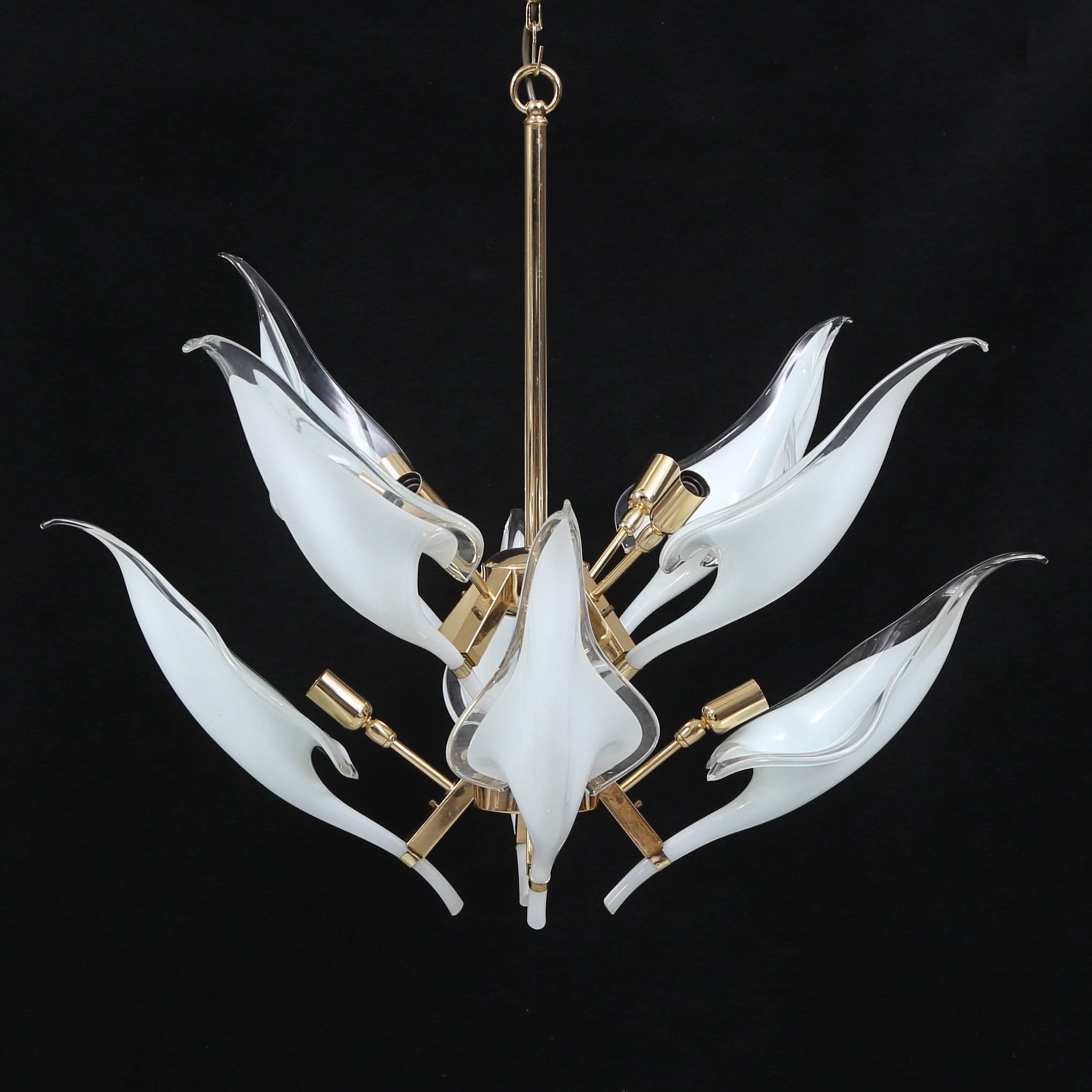 FRANCO LUCE. TILLSKRIVEN. taklampa, Calla Lilly modell, 1900 talets andra hälft.