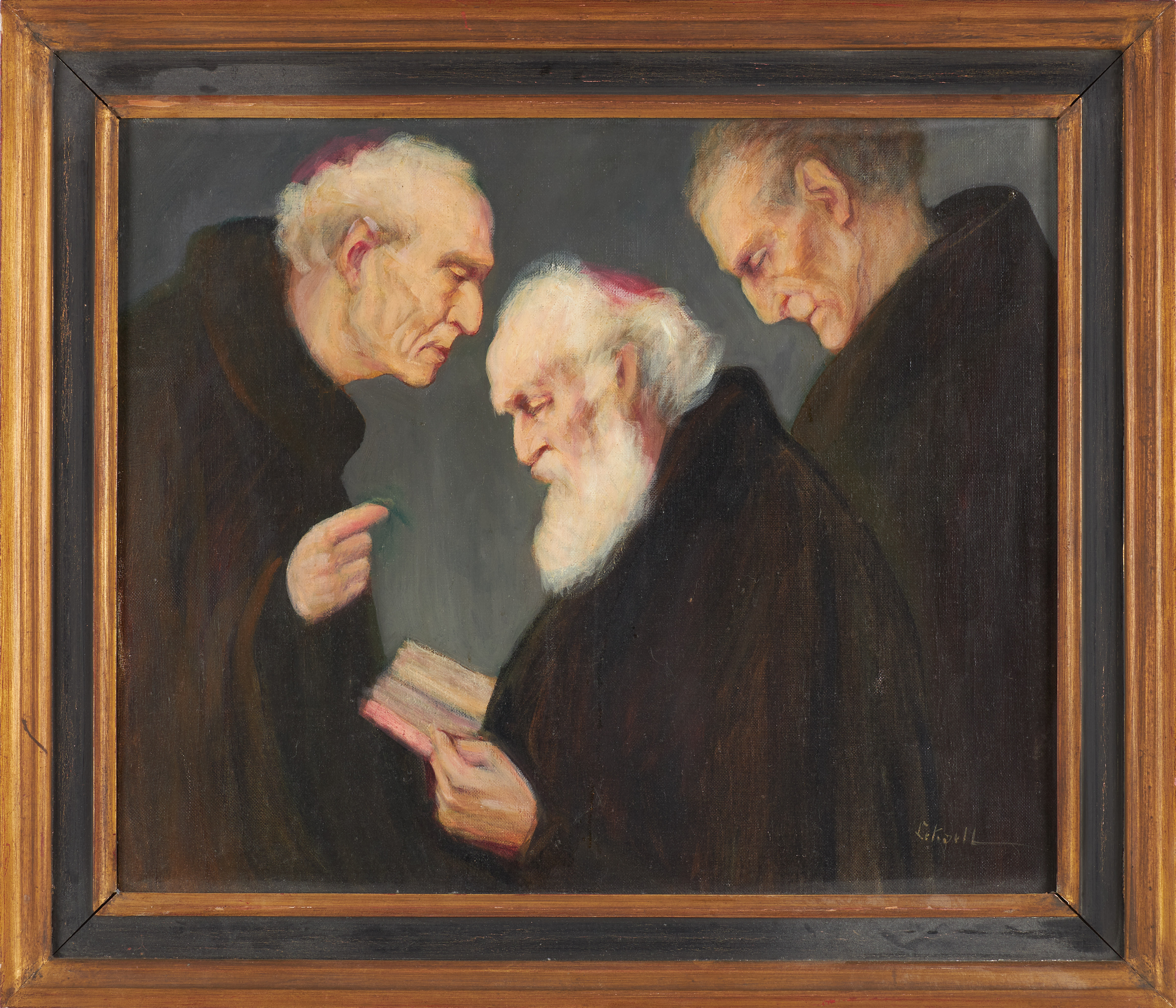 JOHAN LEKSELL, (1874-1932). Rabbiner, olja på duk, signerad.