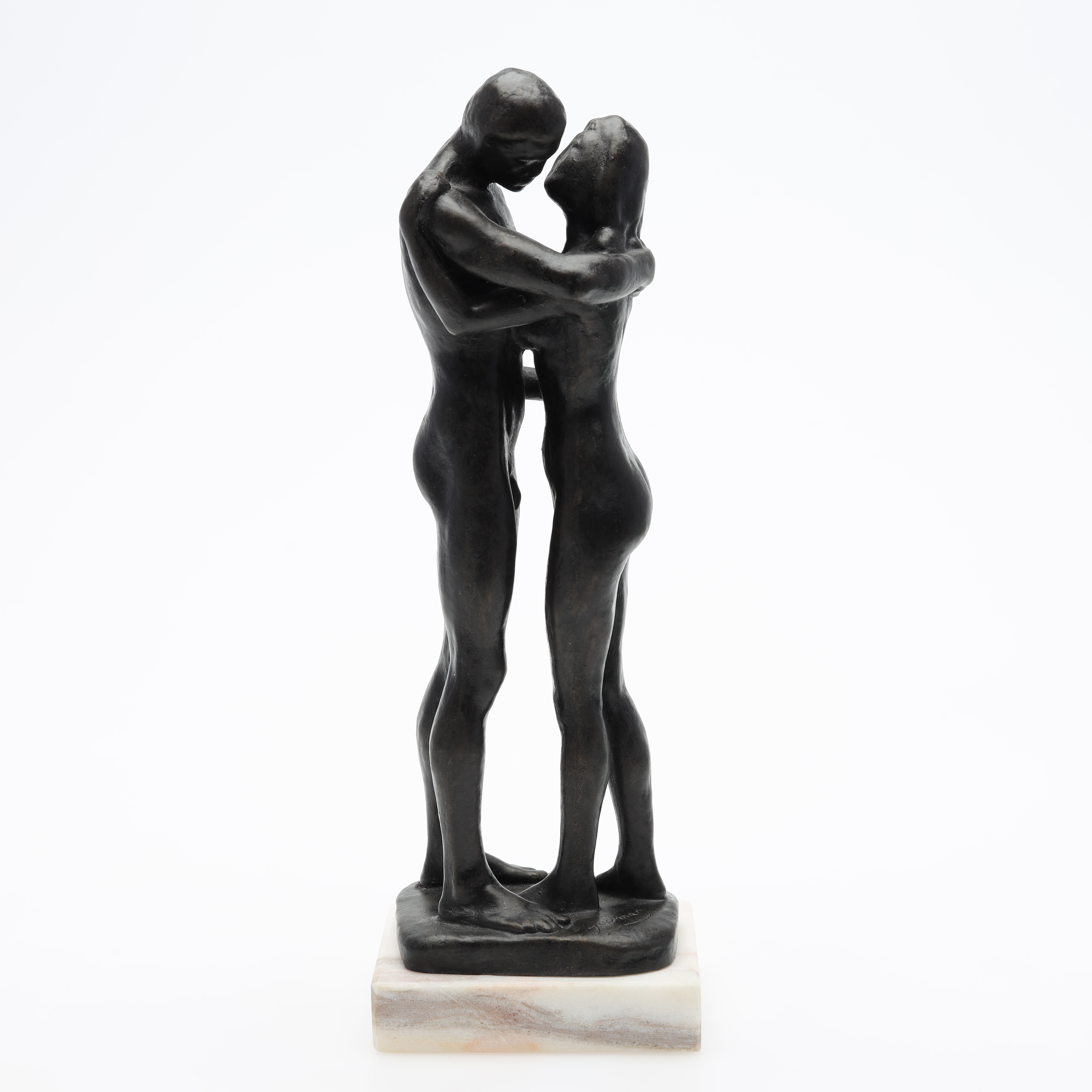 GUDMAR OLOVSON. skulptur, "Les deux arbres", kallbrons, signerad Gudmar.