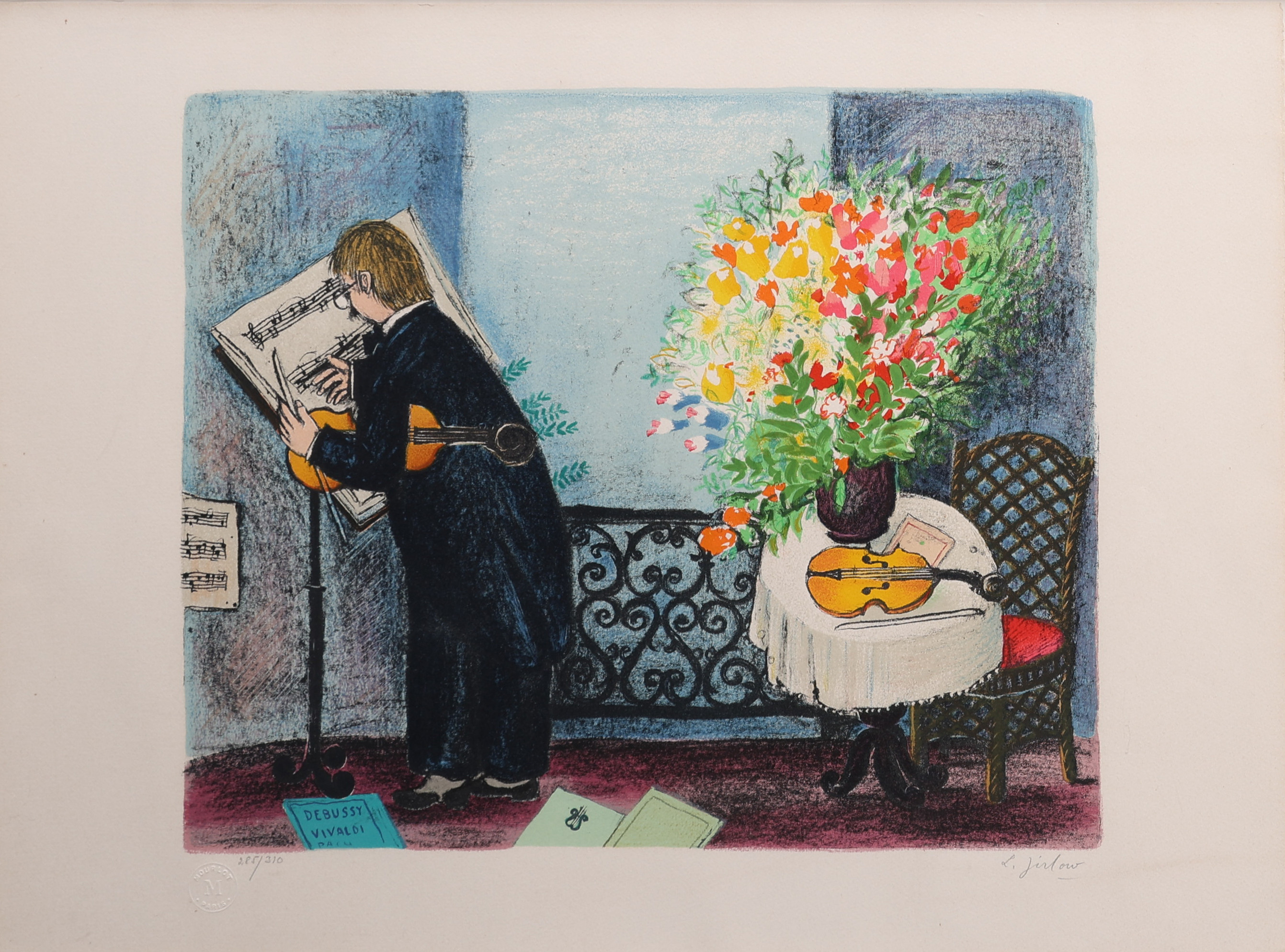 LENNART JIRLOW. LITOGRAFI, VIOLINIST, SIGNERAD OCH NUMRERAD 285/310.