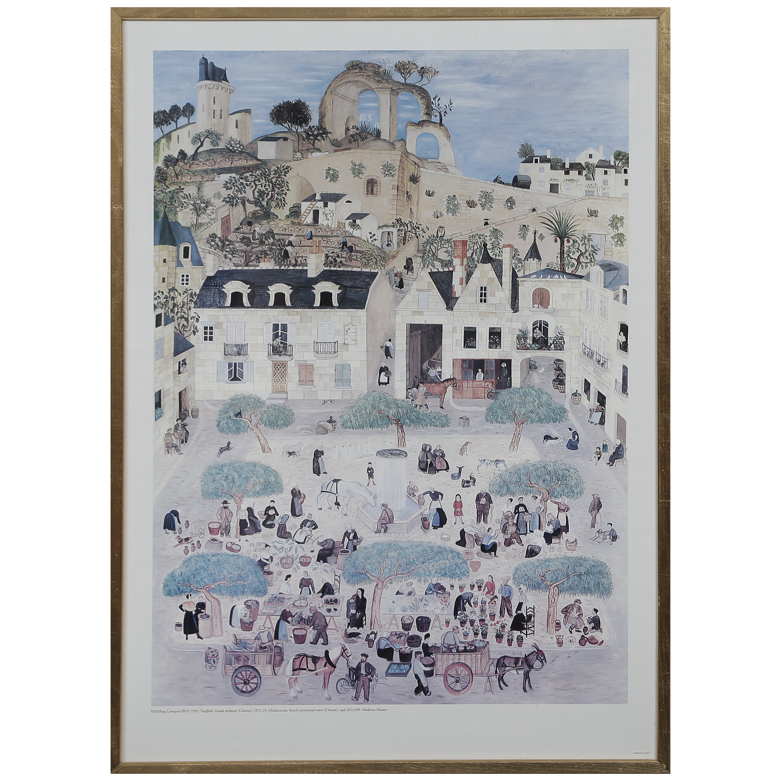 HILDING LINNQVIST. AFFISCH "TORGET I CHINON".