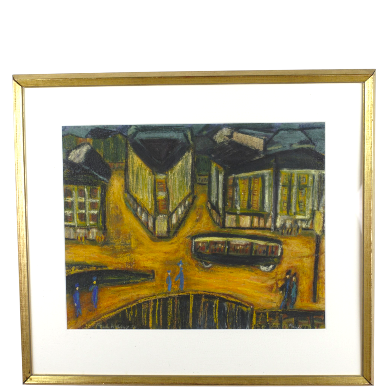 PAUL HOLSBY. Pastell, "Gamla Montmartre", signerad.