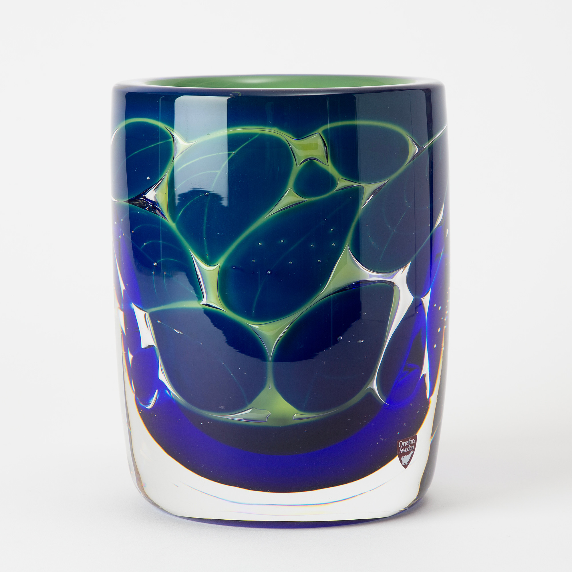 OLLE ALBERIUS. Skål, glas, Ariel, signerad, Orrefors, 1982.