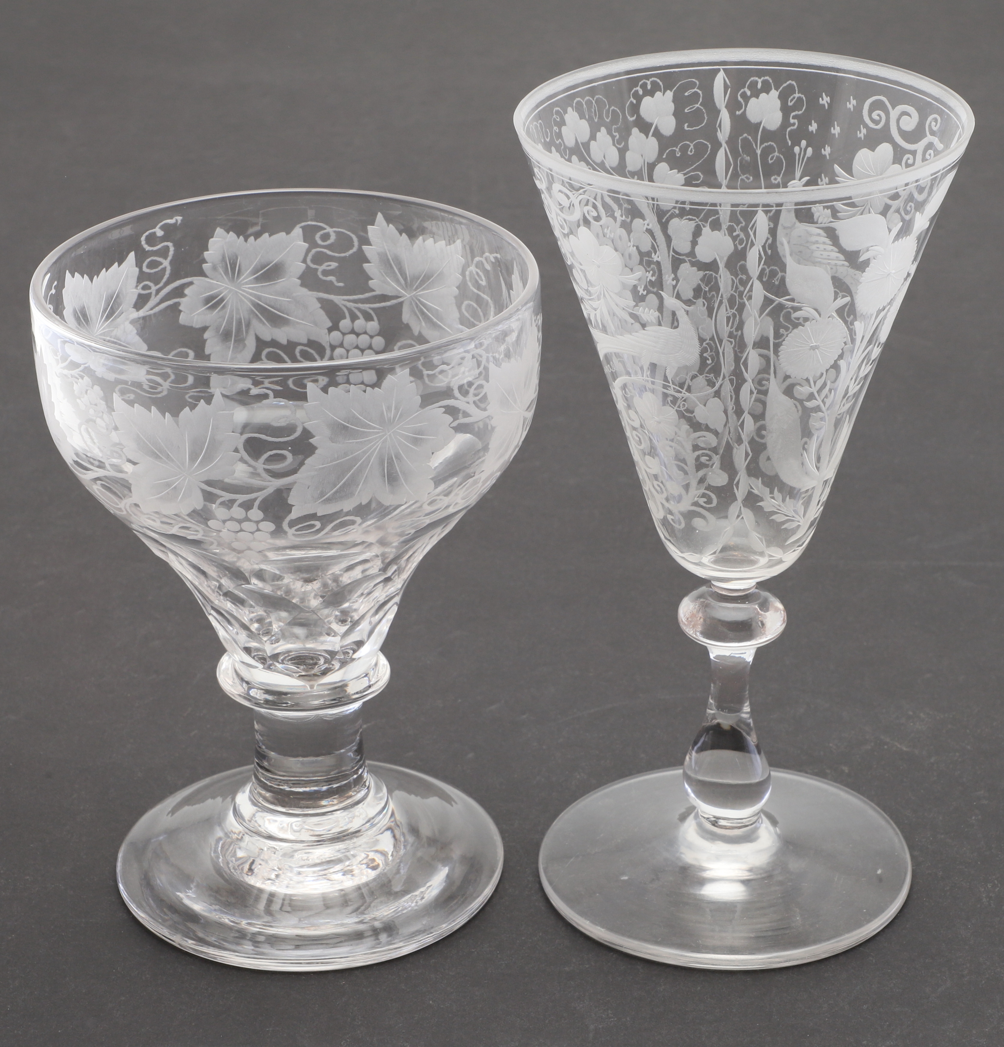 Rummer And Ragger Images for 5071067. AN ENGRAVED GEORGIAN RUMMER AND A VICTORIAN WINE ...
