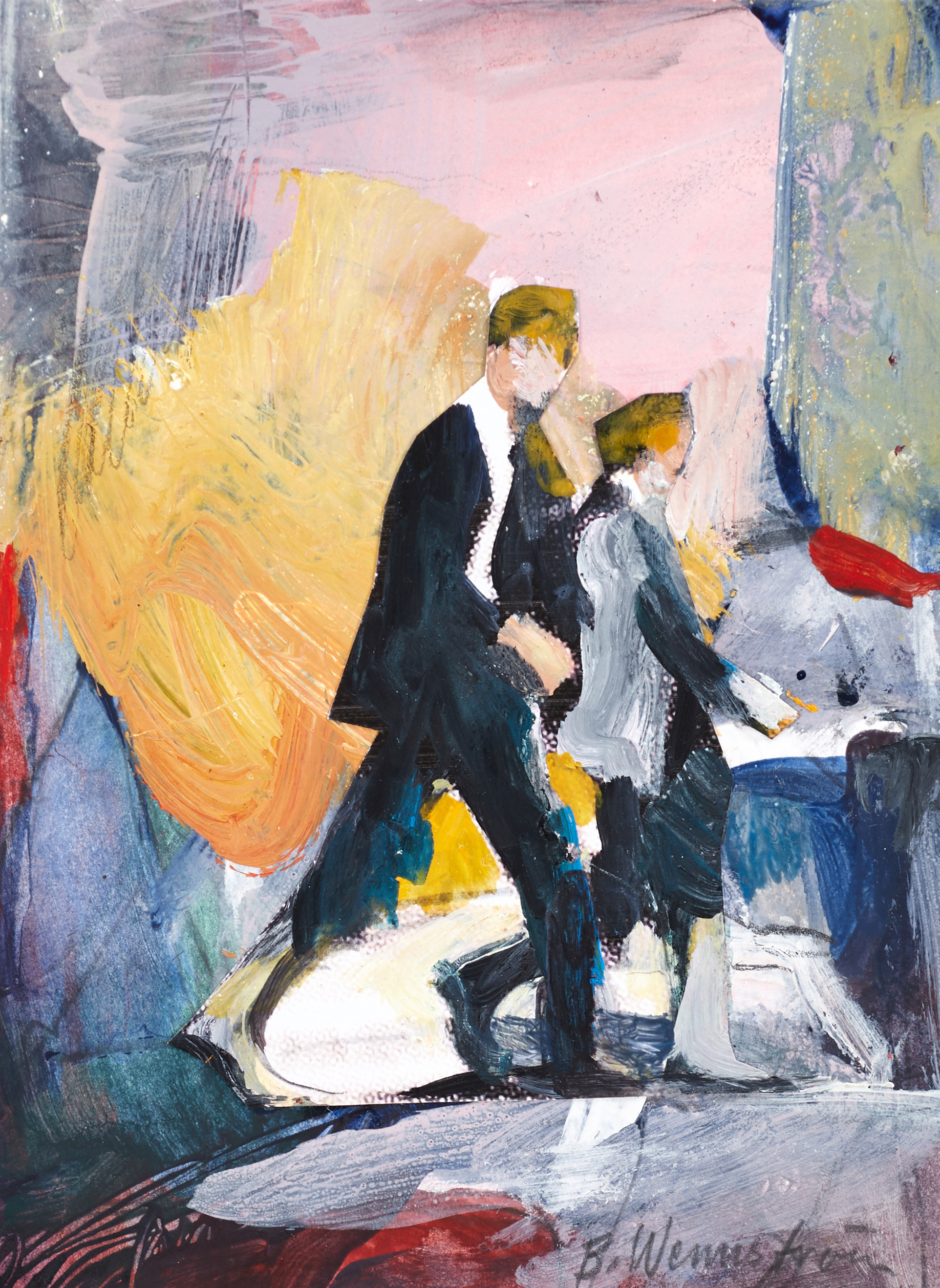 BERNDT WENNSTRÖM (född 1945), "Övergångställe", signerad, blandteknik/collage.